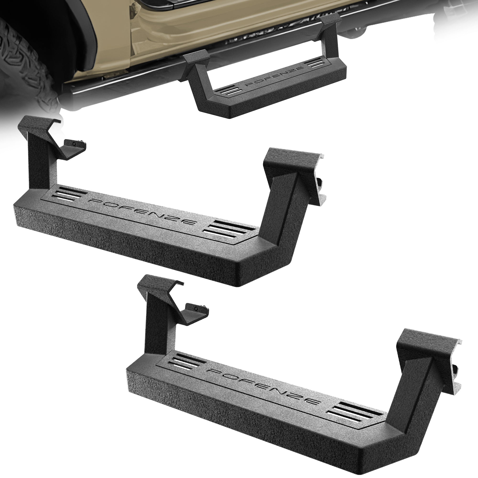 Bronco Side Steps for Rock Rails Compatible with 2021-2025 Ford Bronco 2-Door - nadiaauto