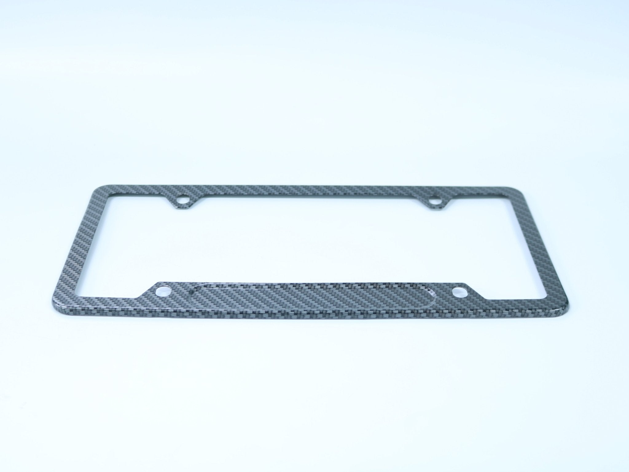 Carbon Fiber License Plate Frame Universal Fit US & Canada, Slim Rustproof Car Plate Holder with Screws, Glossy Black - nadiaauto