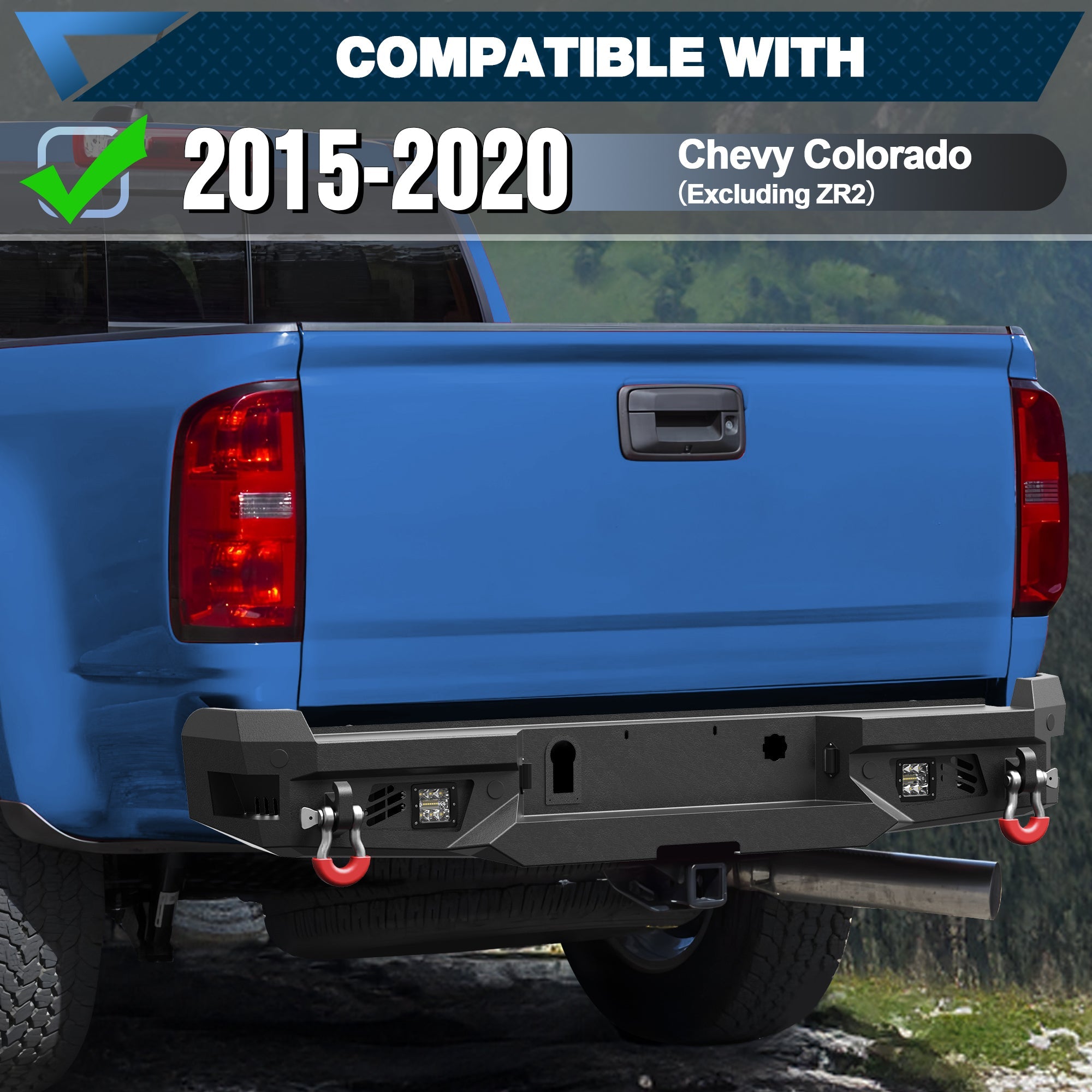 Chevy Colorado Bumper Set for 2015 2016 2017 2018 2019 2020 Colorado Pickup Trucks (Excluding ZR2) - nadiaauto