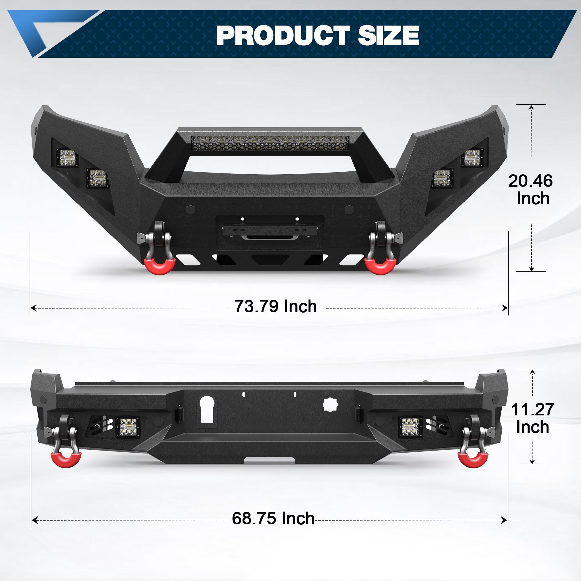 Chevy Colorado Bumper Set for 2015 2016 2017 2018 2019 2020 Colorado Pickup Trucks (Excluding ZR2) - nadiaauto