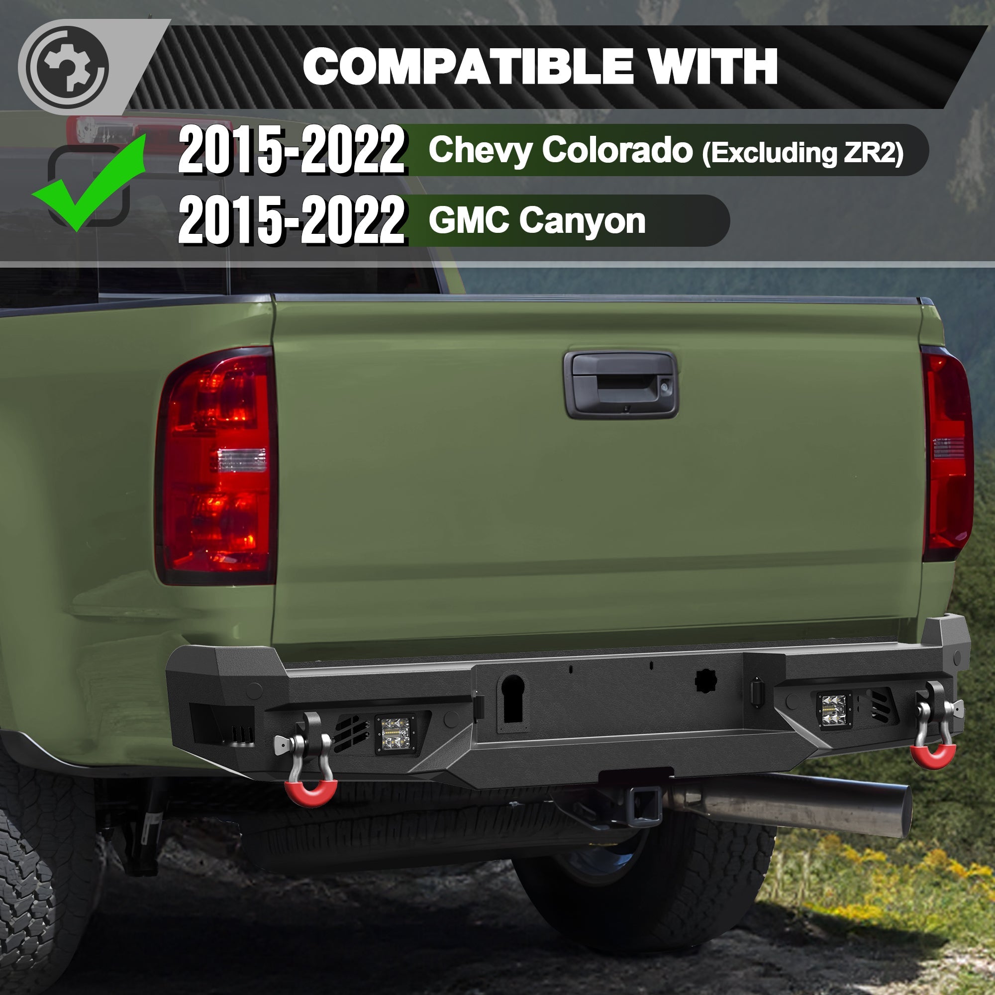 Chevy Colorado/GMC Canyon Rear Bumper for 2015-2022 Chevy Colorado (Excluding ZR2) and GMC Canyon - nadiaauto
