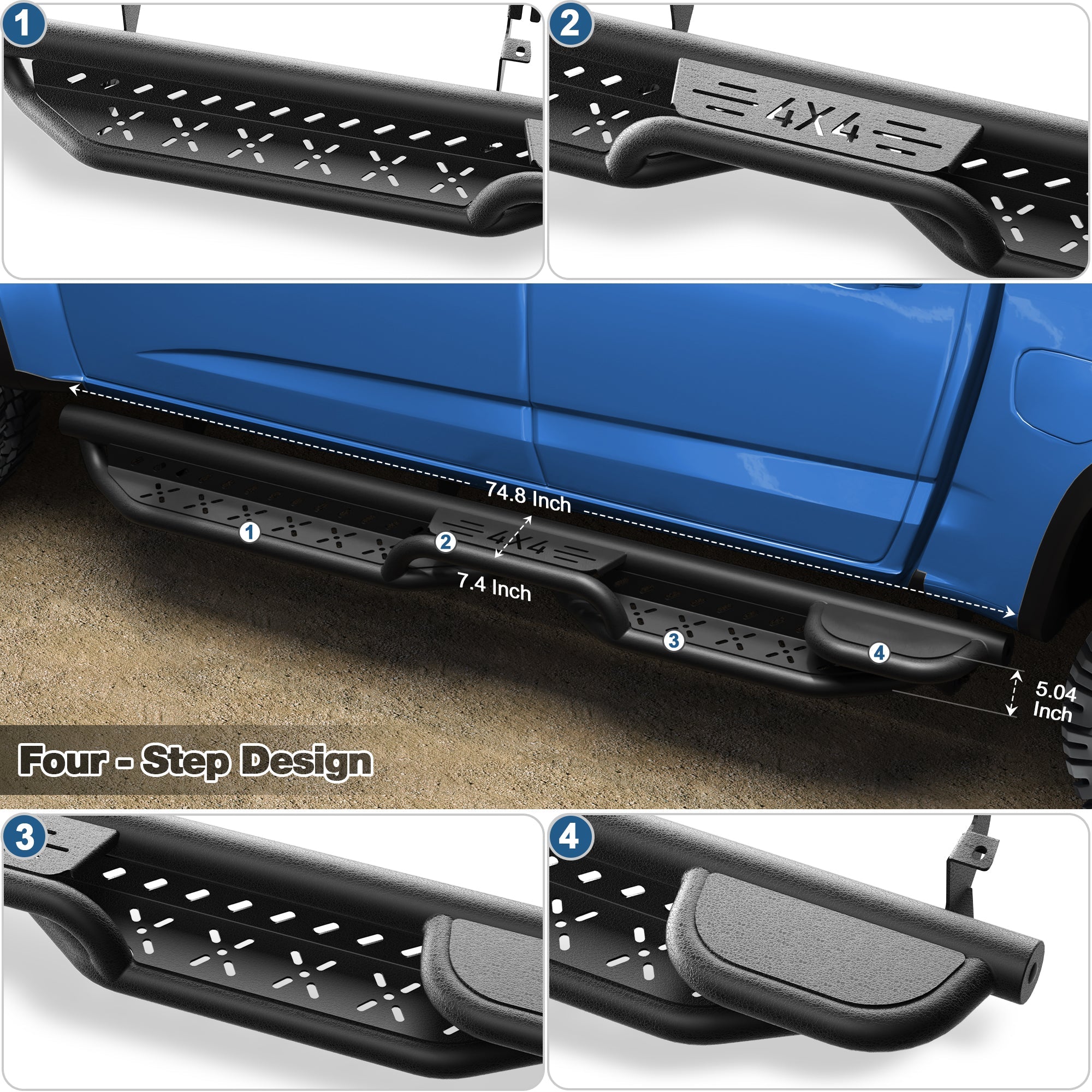 Running Boards Side Steps for 2015-2026 Chevy Colorado/GMC Canyon, Fits 4 Full Size Doors