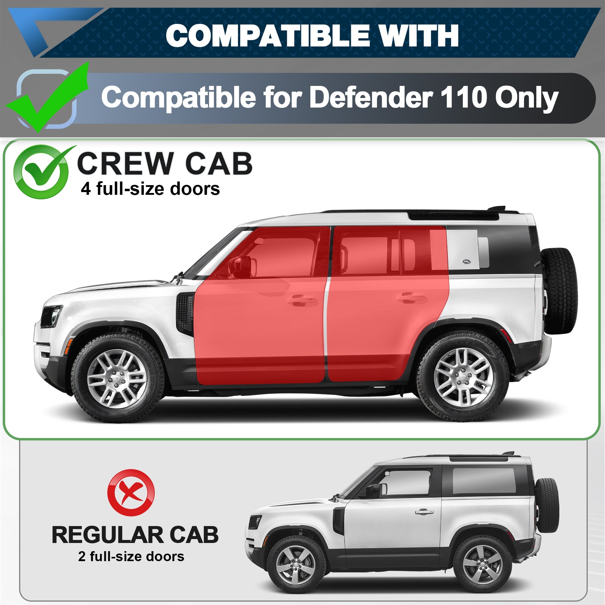 Defender 110 Running Boards Side Steps Compatible with 2020 - 2025 Land Rover Defender 110 - nadiaauto