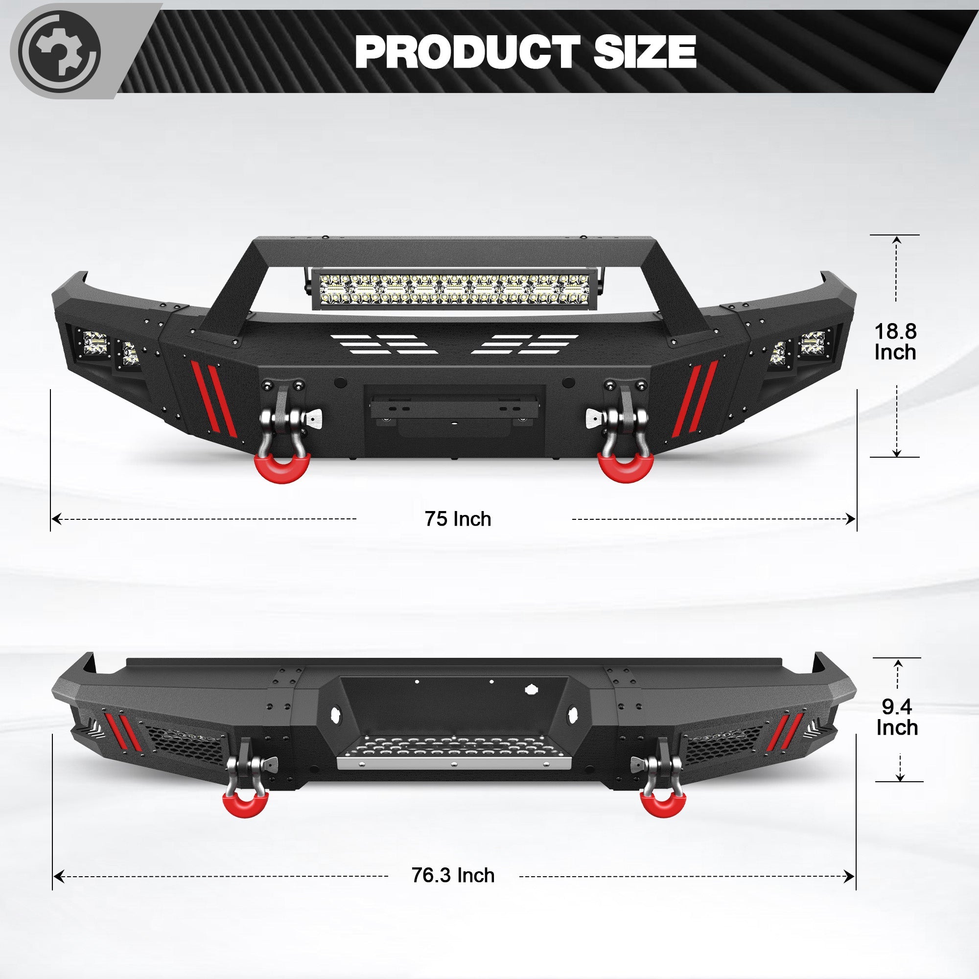 Durable 2009-2014 Ford F150 Bumpers with Winch Plate & LED Lights - Off-Road & Work Use - nadiaauto