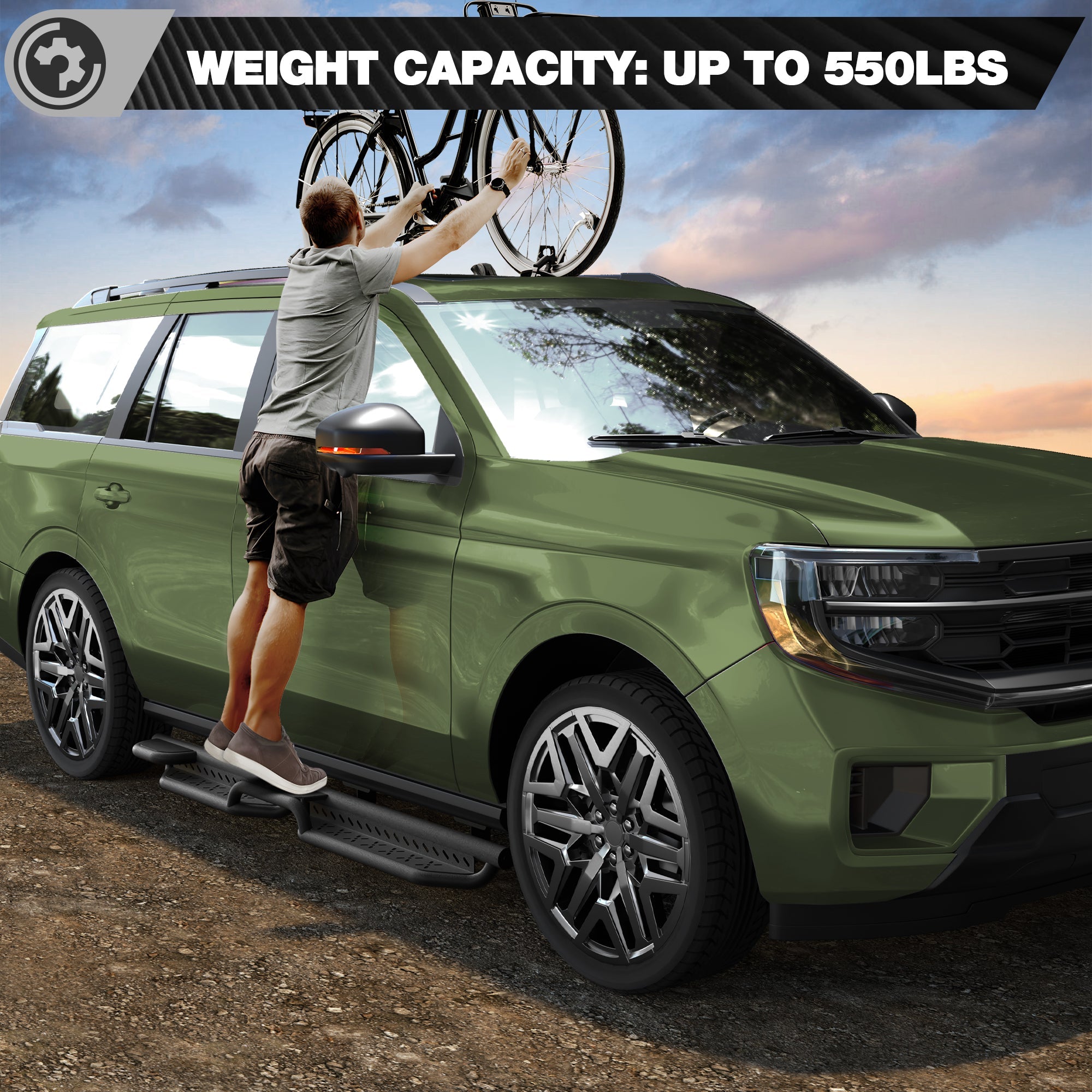 Expedition Running Boards Side Step Compatible for 2018-2026 Ford Expedition(Not for Max) - nadiaauto
