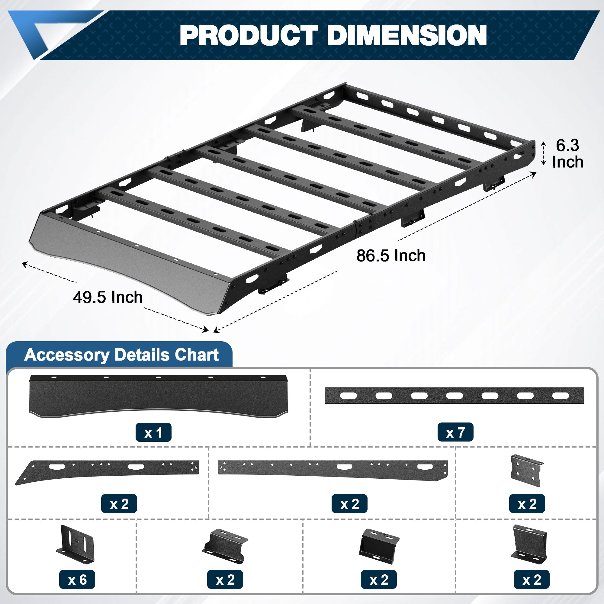 Explorer Roof Rack Rooftop Cargo Carrier Compatible for Ford Explorer 2020 2021 2022 2023 2024 - nadiaauto
