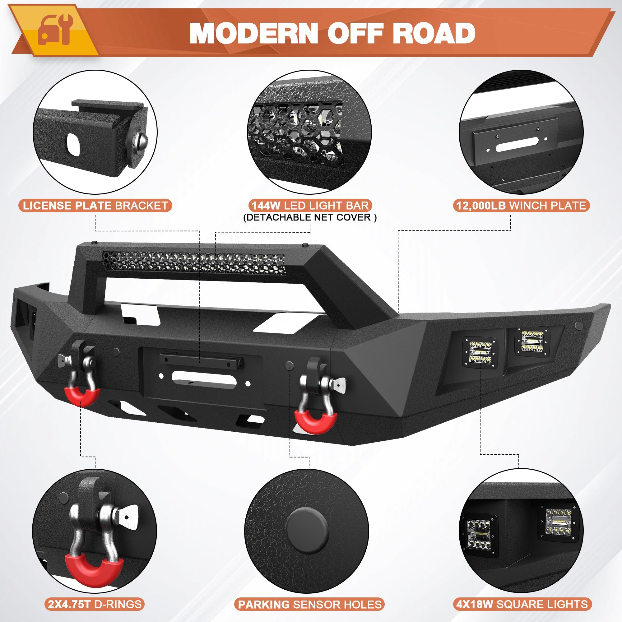 F150 Front and Rear Bumper for 2015 2016 2017 Ford F150 (Excluding Raptor and Ecoboost) - nadiaauto