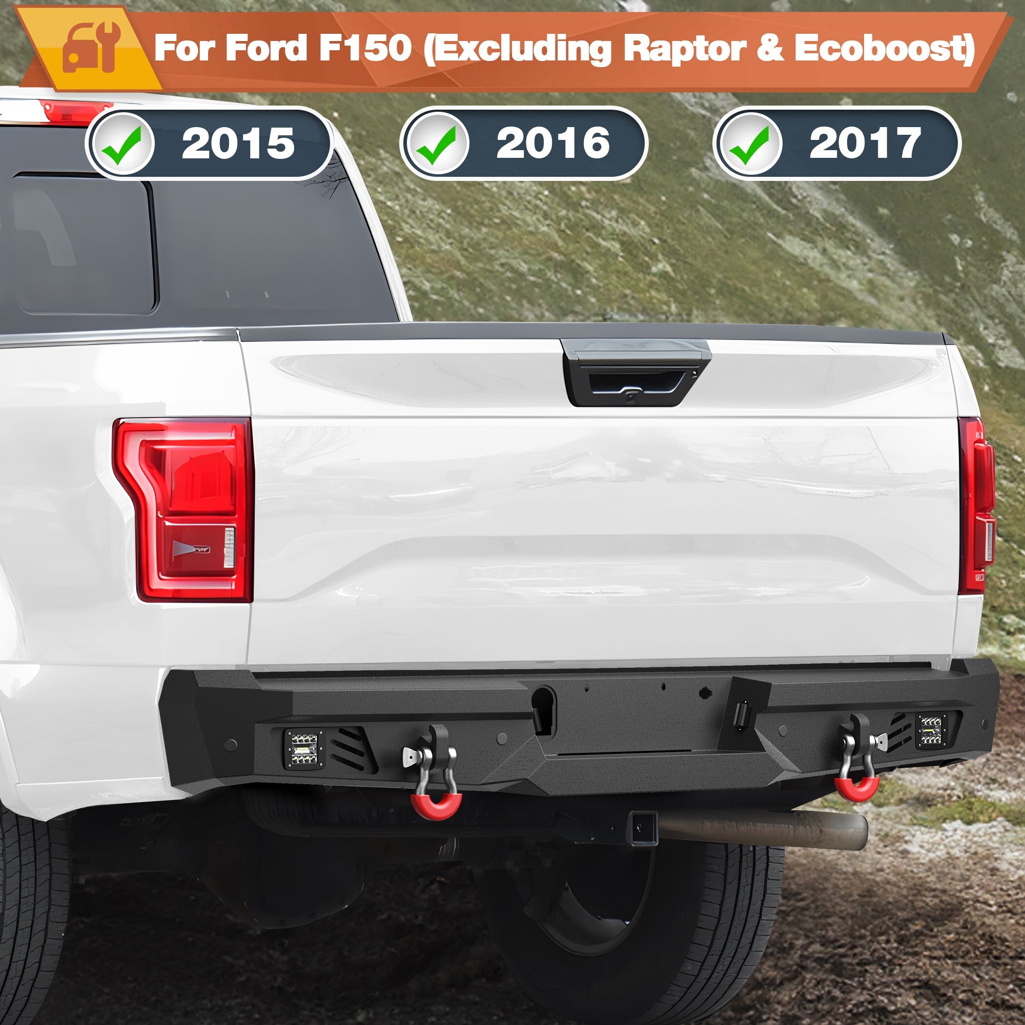 F150 Front and Rear Bumper for 2015 2016 2017 Ford F150 (Excluding Raptor and Ecoboost) - nadiaauto