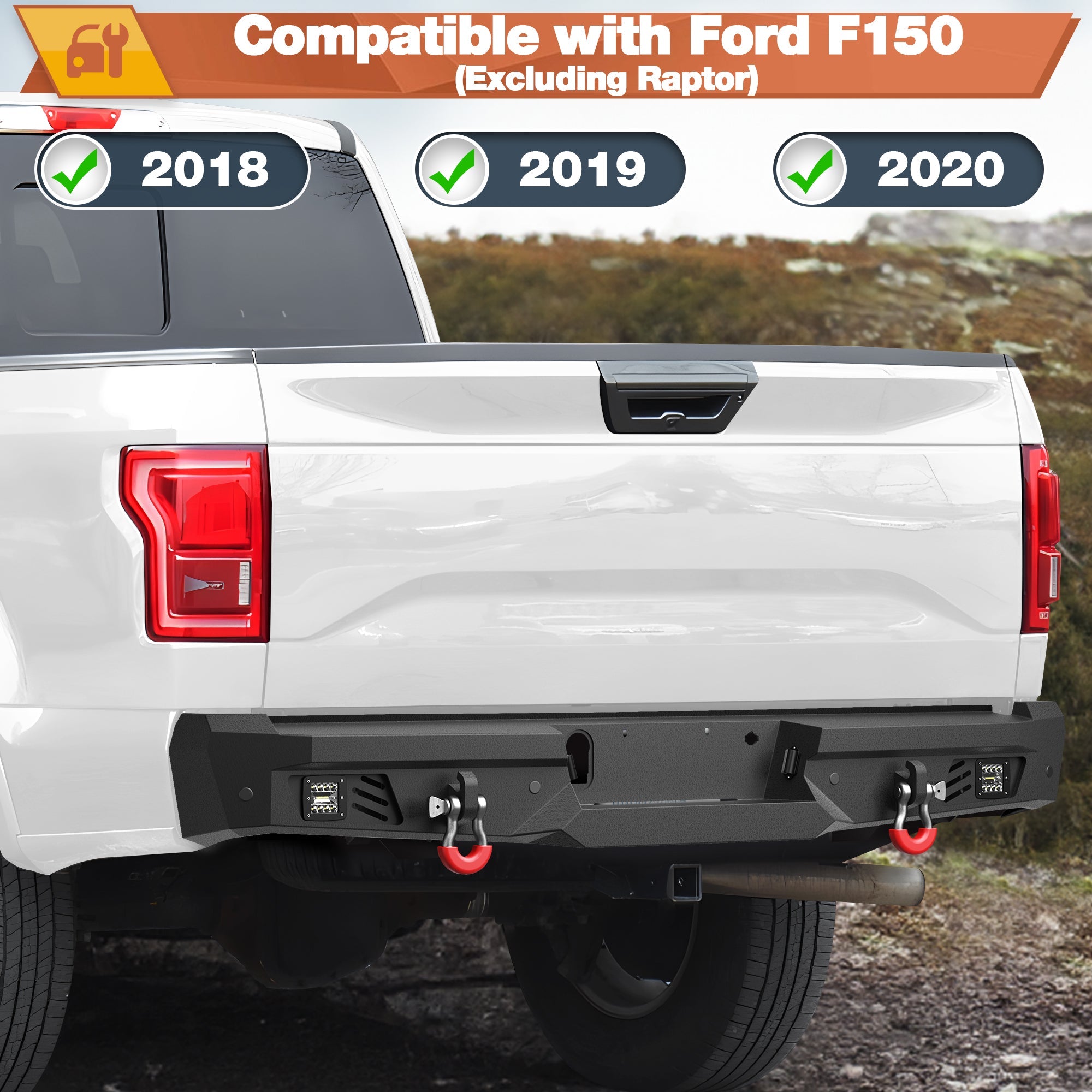 F150 Front and Rear Bumper Set for 2018 2019 2020 Ford F150 Pickup Truck (Not Fit Raptor) - nadiaauto
