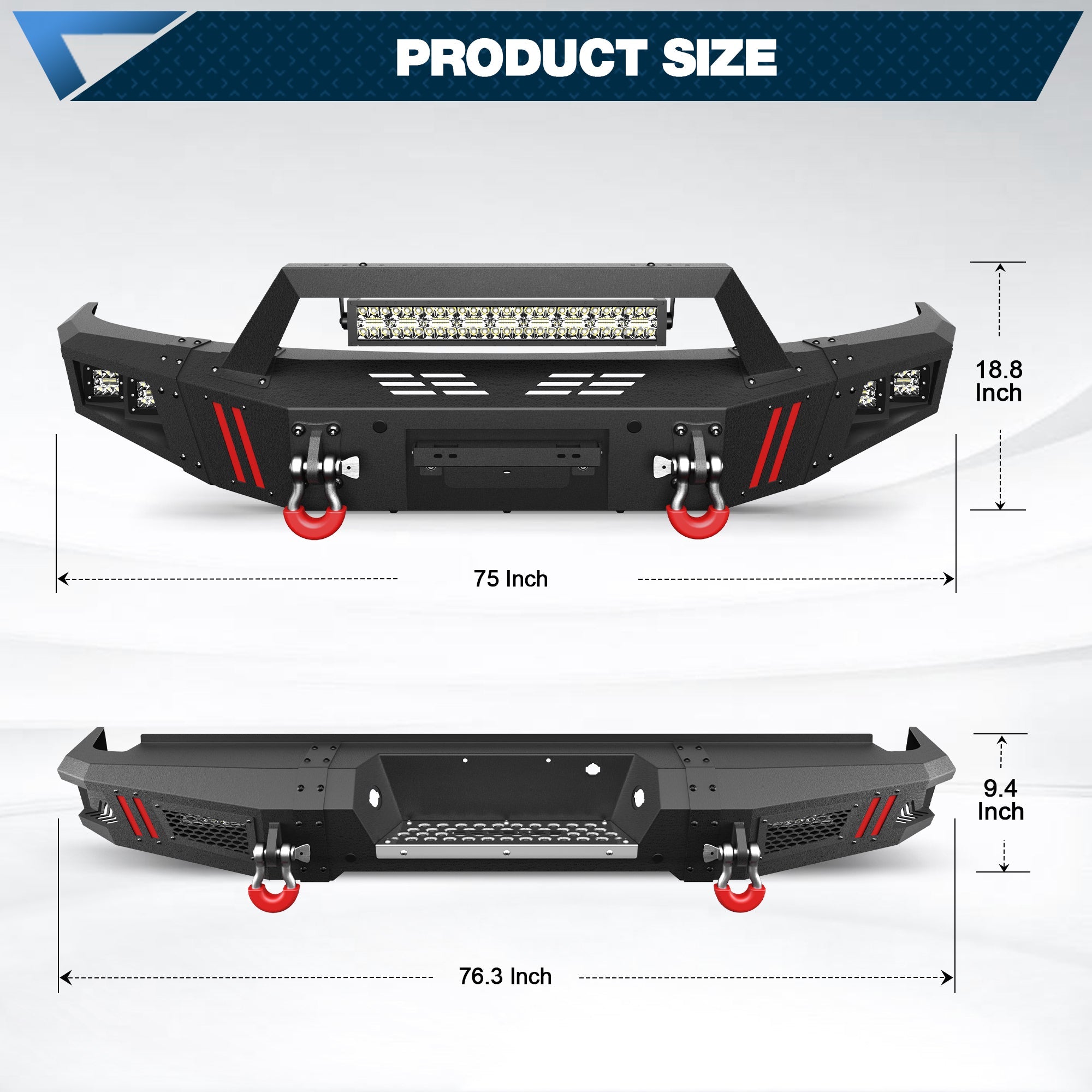 Durable 2009-2014 Ford F150 Bumpers with Winch Plate & LED Lights - Off-Road & Work Use - nadiaauto