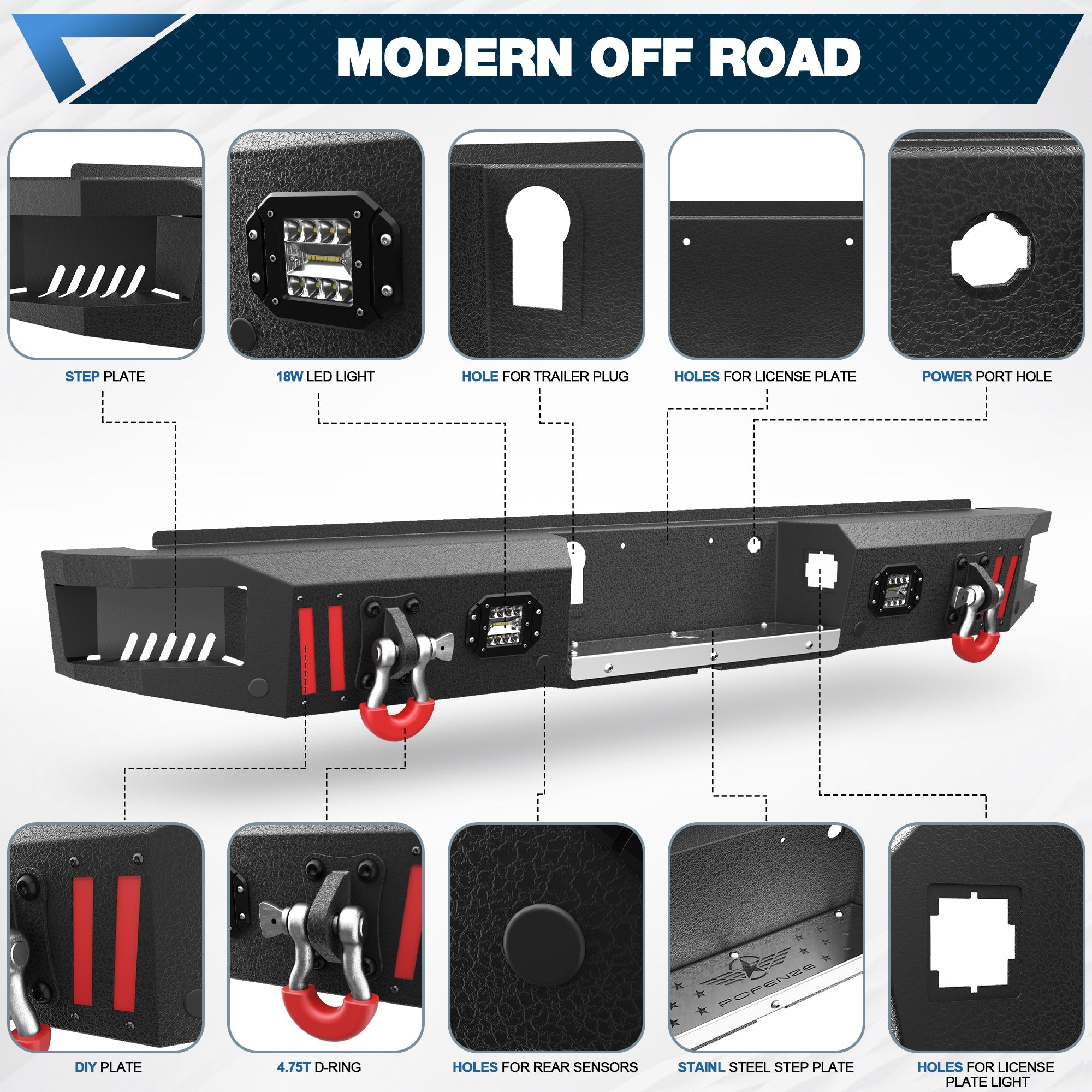 2021-2024 Ford F150 Bumper Set w/ Winch Plate - Excludes Lighting EV & Raptor - nadiaauto