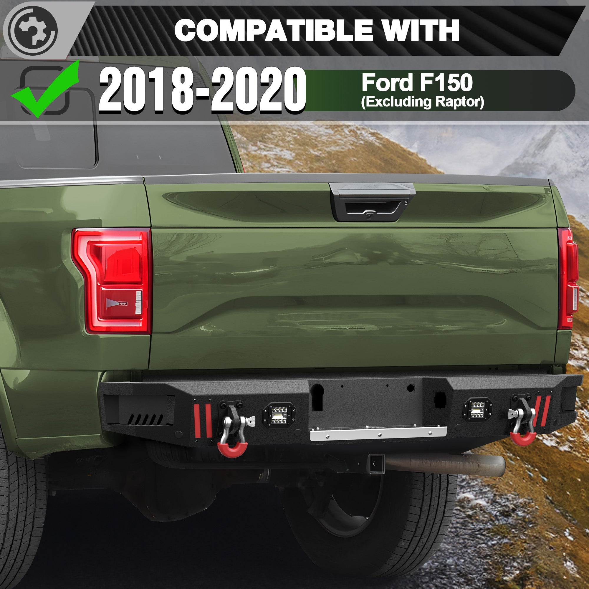 F150 Front Bumper and Rear Set for 2018 2019 2020 Ford F150 Pickup w/Winch Plate (Excluding Raptor) - nadiaauto