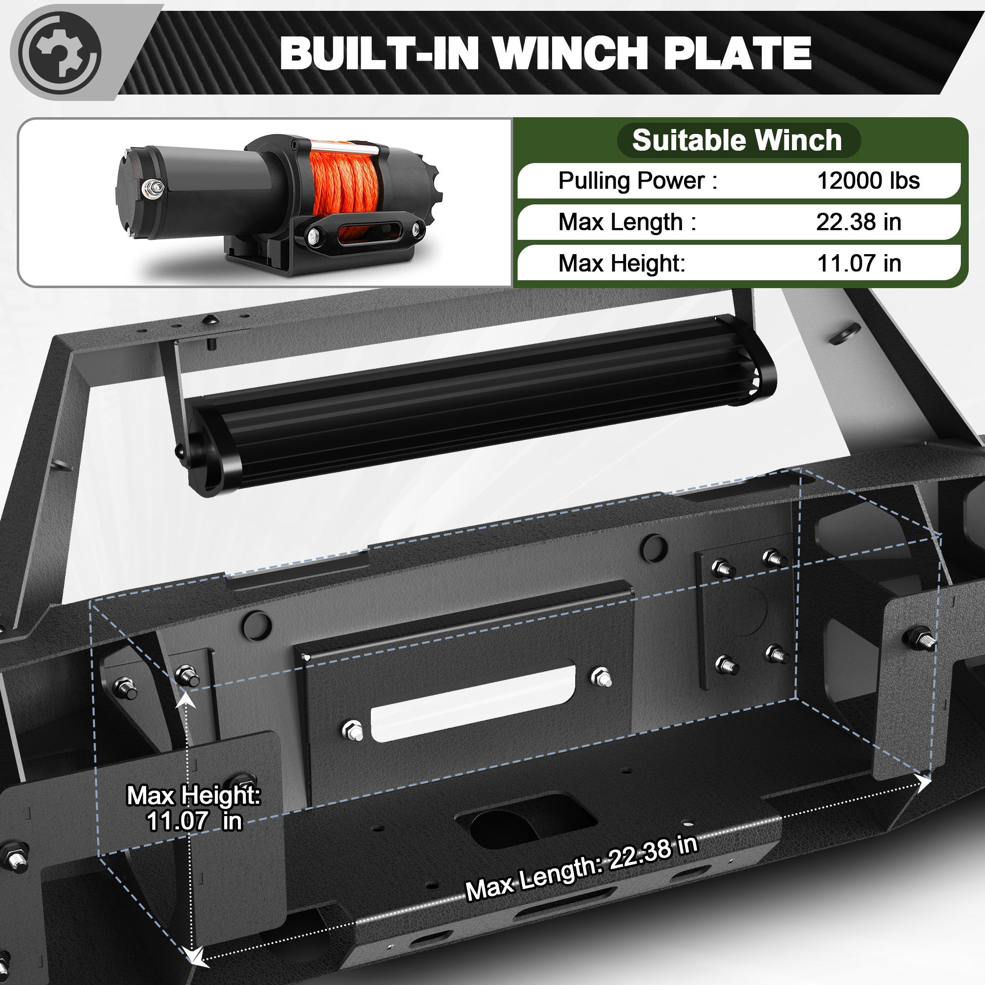 F150 Front Bumper Fits 2021 2022 2023 2024 Ford F150 w/Winch Plate (Excluding Lighting EV & Raptor) - nadiaauto