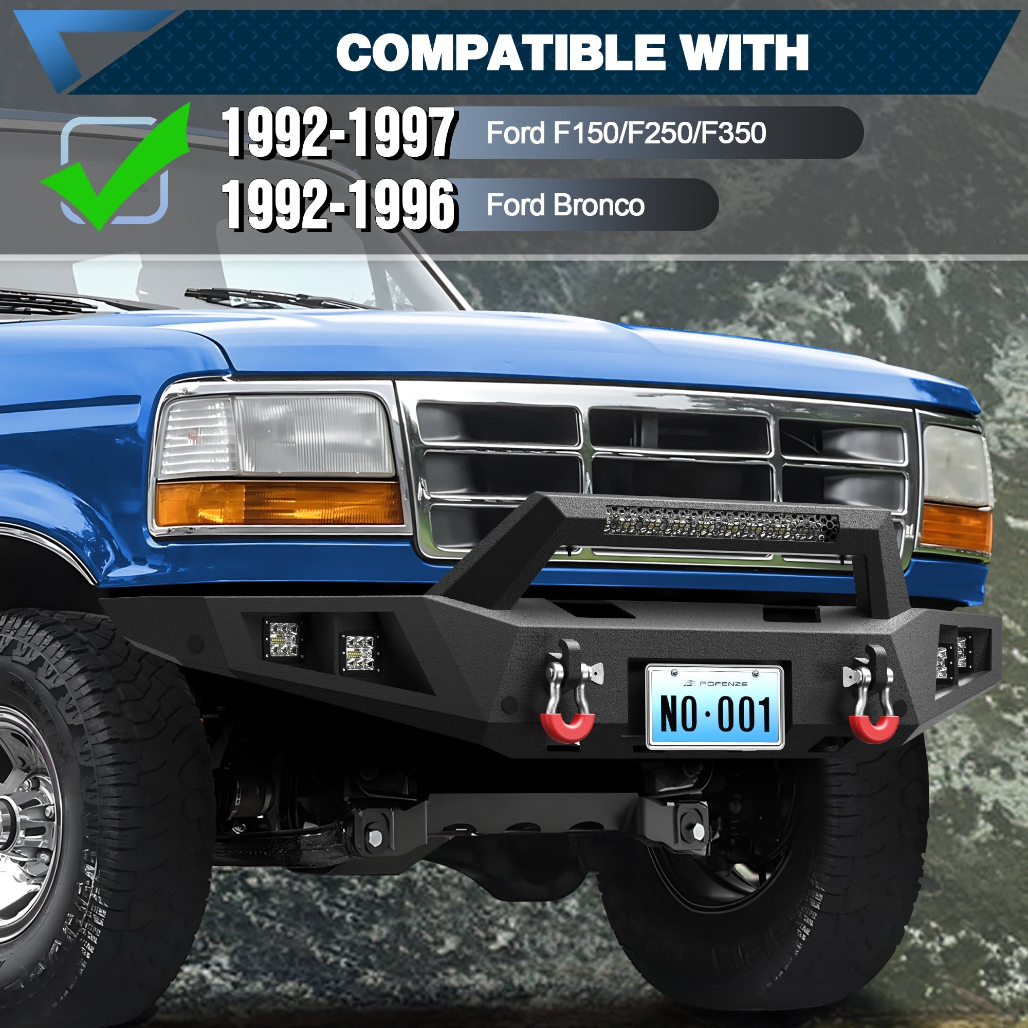 F150 Front Bumper for 1992 1993 1994 1995 1996 1997 Ford F150 - nadiaauto
