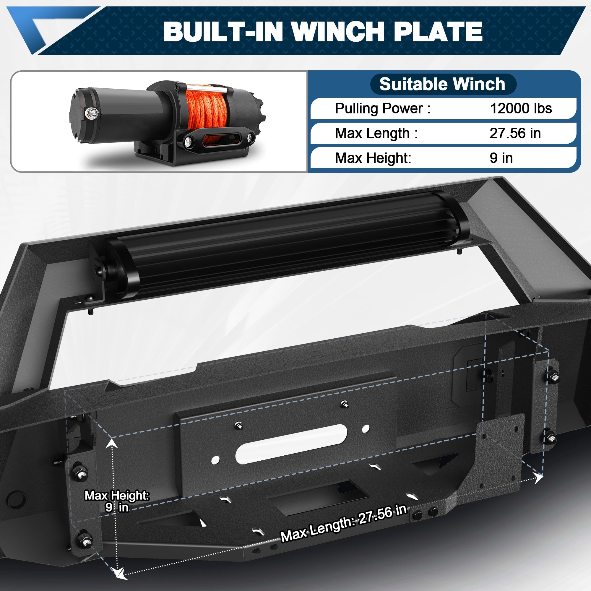 F150 Front Bumper for 1992 1993 1994 1995 1996 1997 Ford F150 - nadiaauto