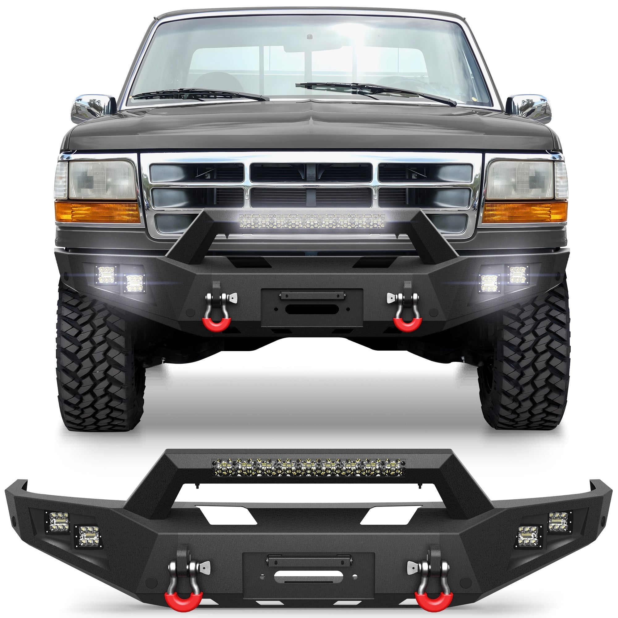 F150 Front Bumper for 1992 1993 1994 1995 1996 1997 Ford F150 - nadiaauto