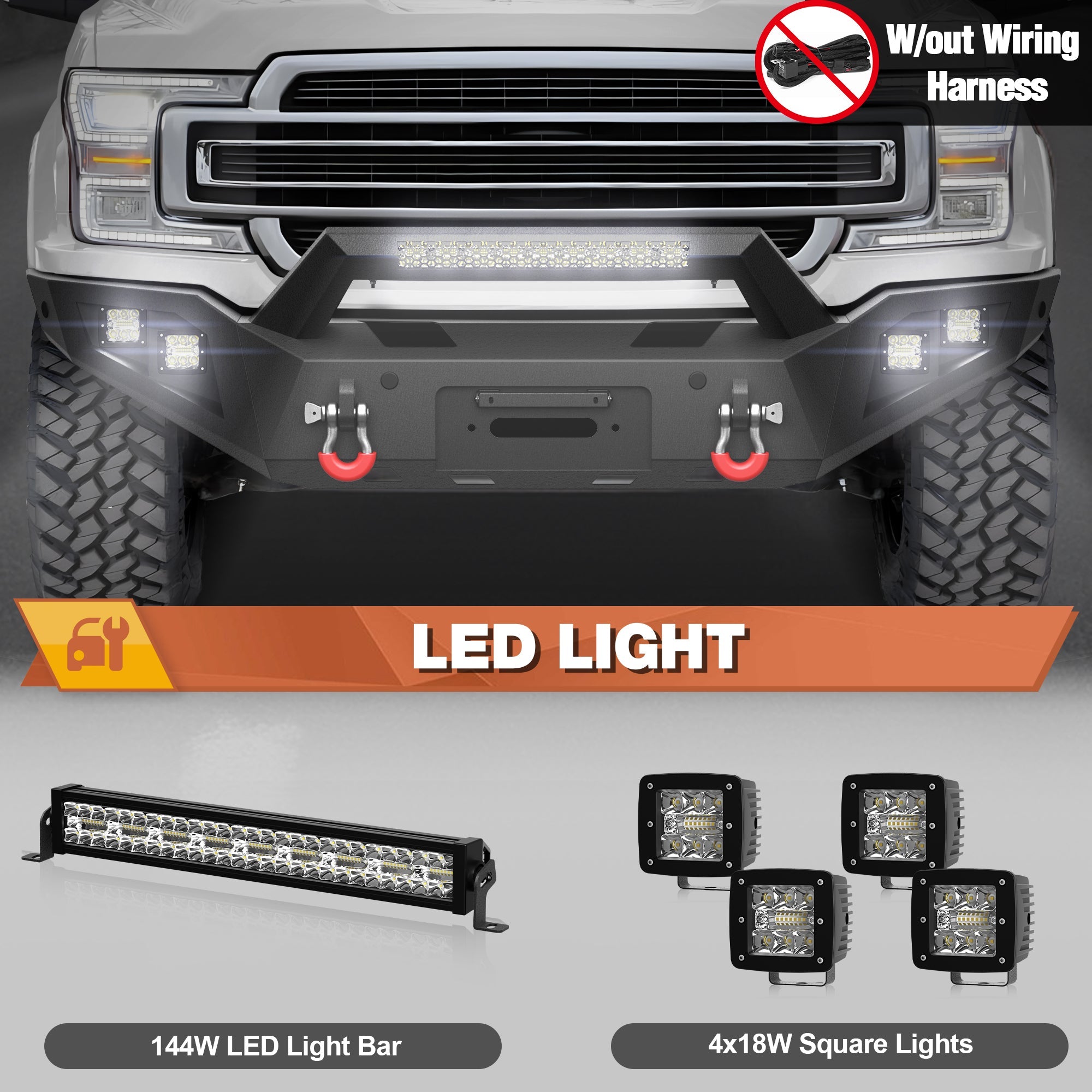 F150 Front Bumper for 2018 2019 2020 Ford F150 Pickup Trucks (Excluding Raptor) - nadiaauto