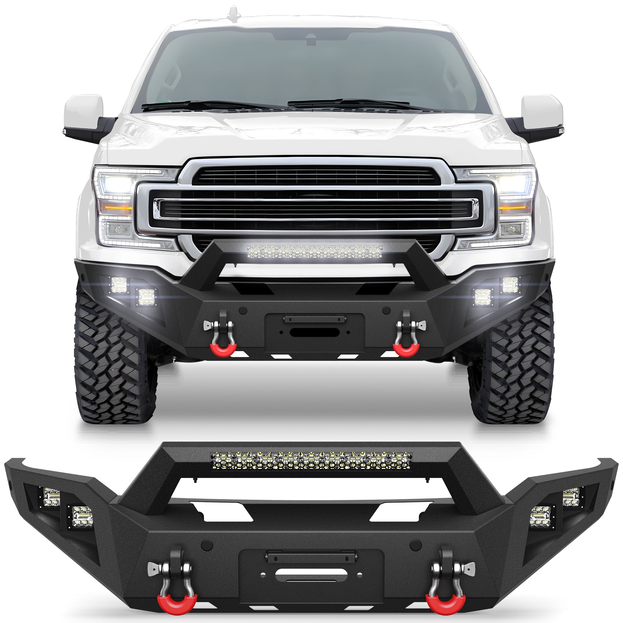 F150 Front Bumper for 2018 2019 2020 Ford F150 Pickup Trucks (Excluding Raptor) - nadiaauto