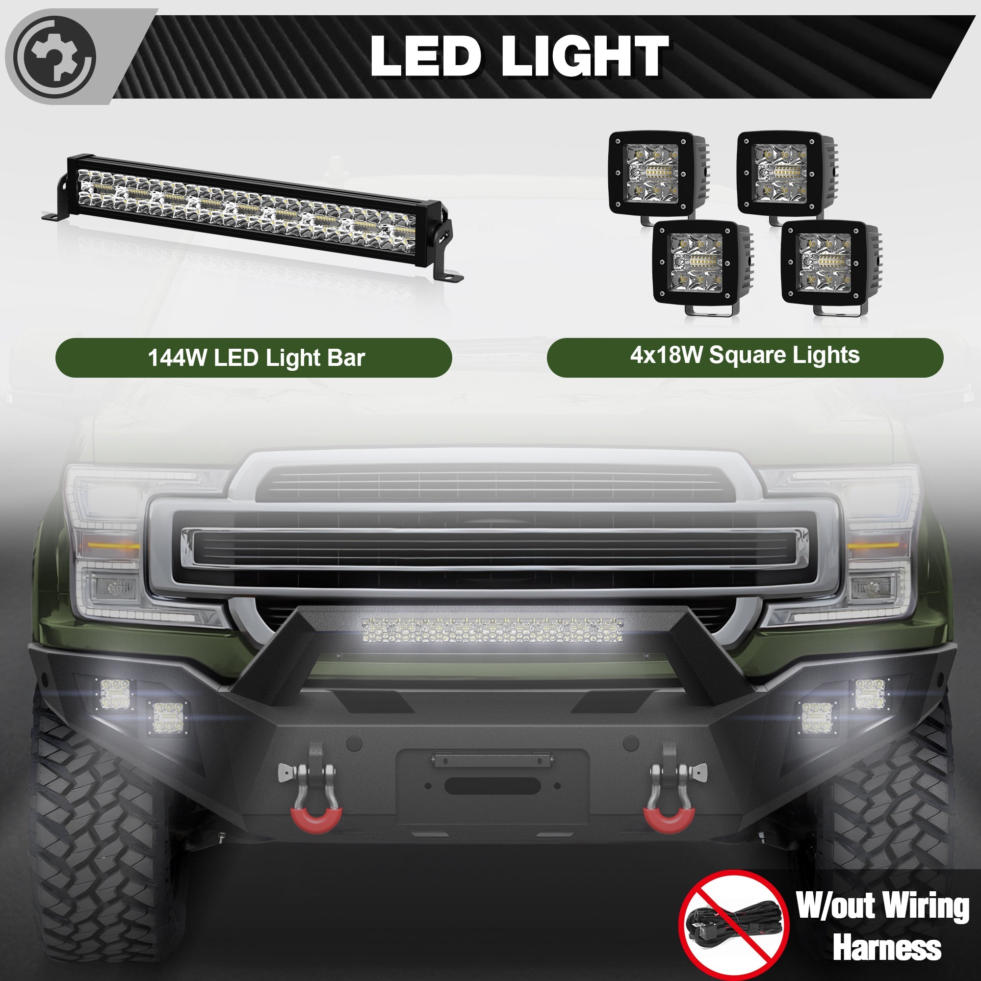 F150 Front Bumper for 2018 2019 2020 Ford F150 Pickup Trucks (Excluding Raptor) - nadiaauto