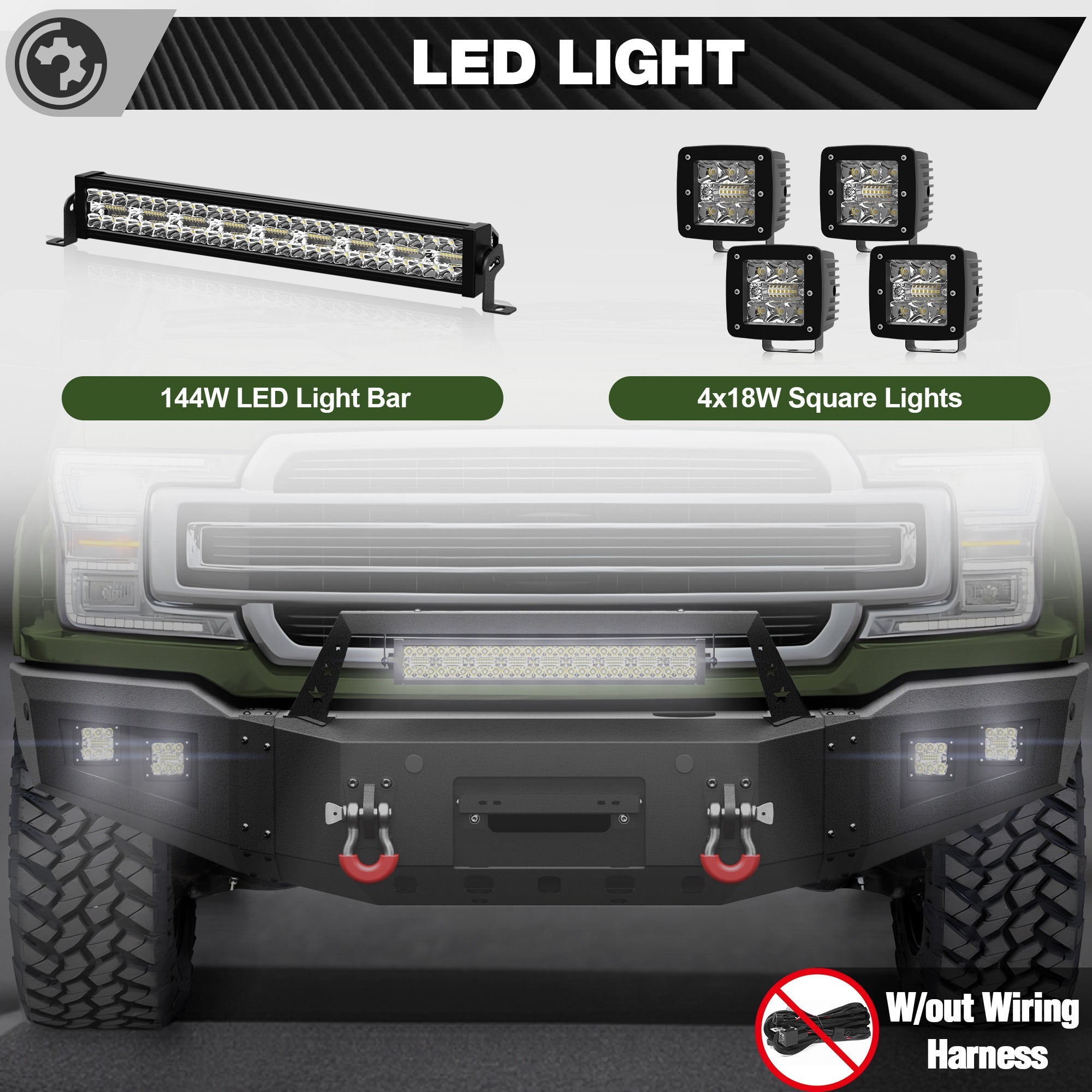 F150 Front Bumper for 2018 2019 2020 Ford F150 Pickup w/Winch Plate (Excluding Raptor) - nadiaauto