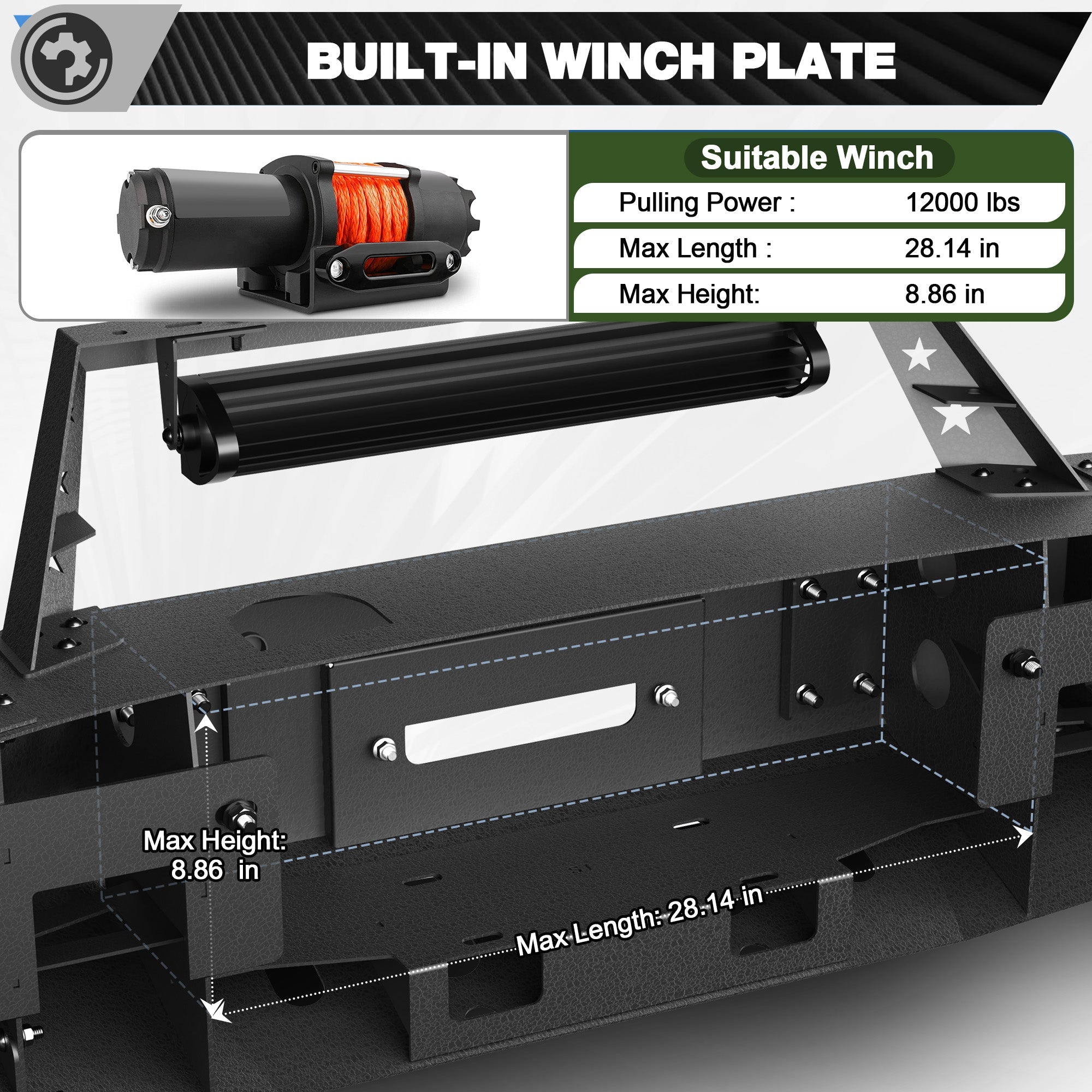 F150 Front Bumper for 2018 2019 2020 Ford F150 Pickup w/Winch Plate (Excluding Raptor) - nadiaauto