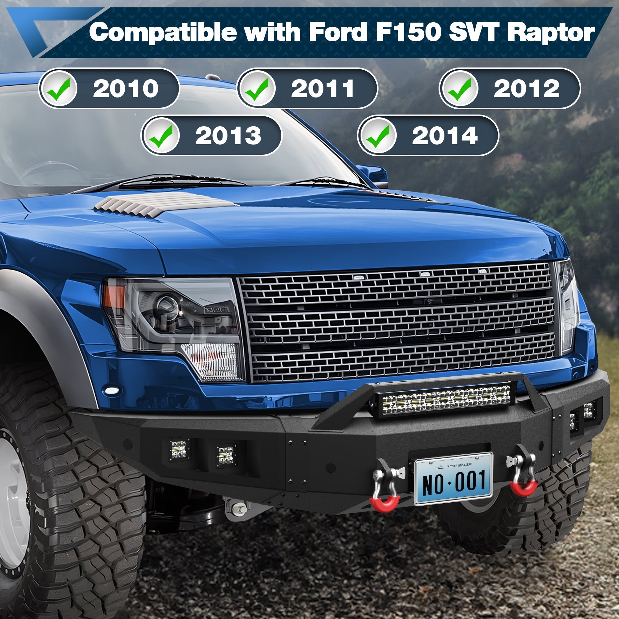 F150 Front Bumper w/Winch Plate for 2010 2011 2012 2013 2014 Ford F150 SVT Raptor - nadiaauto