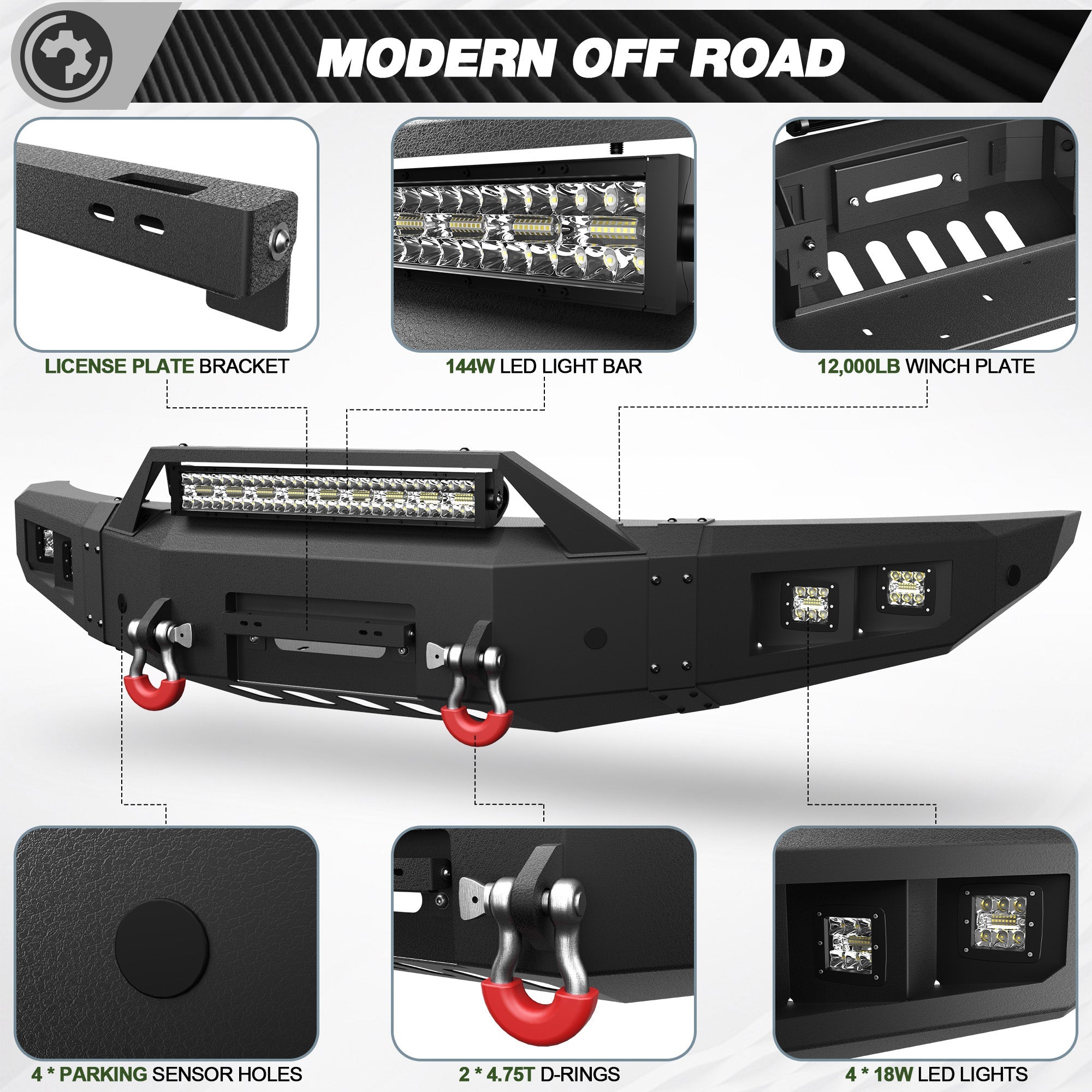 F150 Front Bumper w/Winch Plate for 2010 2011 2012 2013 2014 Ford F150 SVT Raptor - nadiaauto