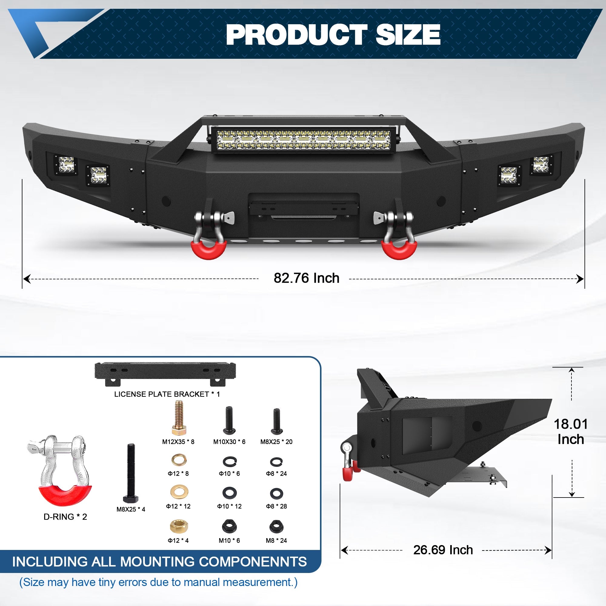 F150 Front Bumper w/Winch Plate for 2010 2011 2012 2013 2014 Ford F150 SVT Raptor - nadiaauto