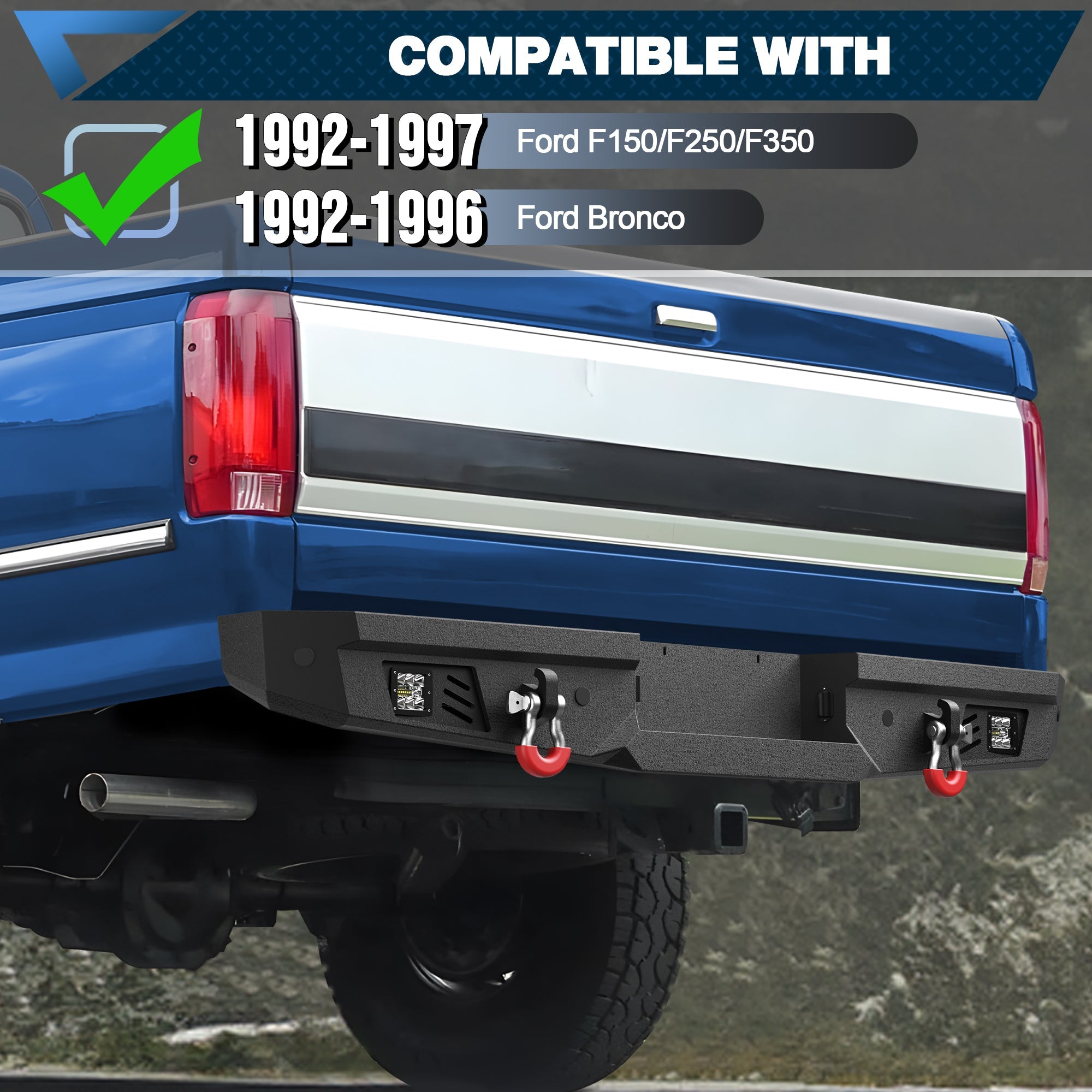 F150 Front Rear Bumper Set for 1992 - 1997 Ford F150 F250 F350 - nadiaauto