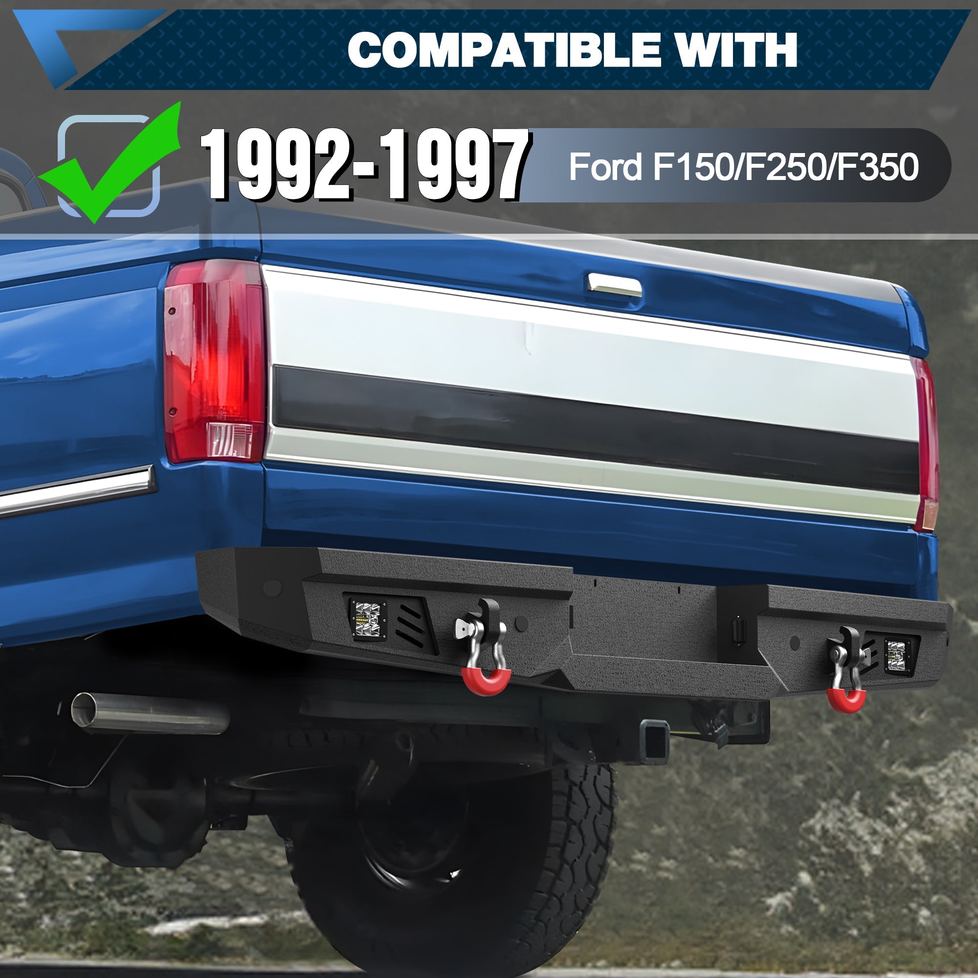 F150 Front Rear Bumper Set for 1992 - 1997 Ford F150 F250 F350 - nadiaauto