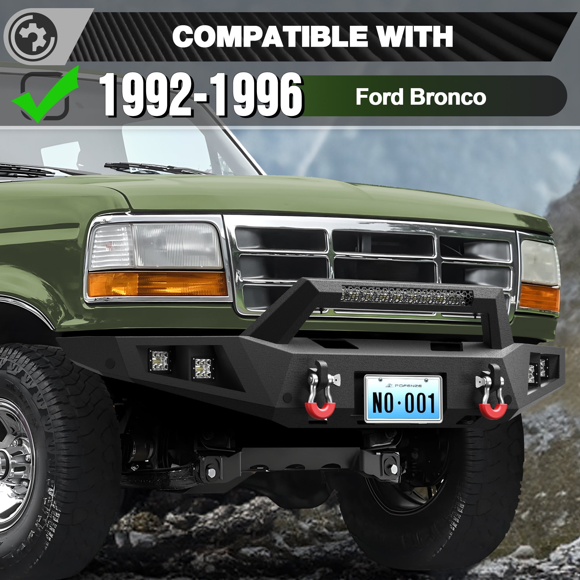 F150 Front Rear Bumper Set for 1992-1997 Ford F150 F250 F350 - nadiaauto
