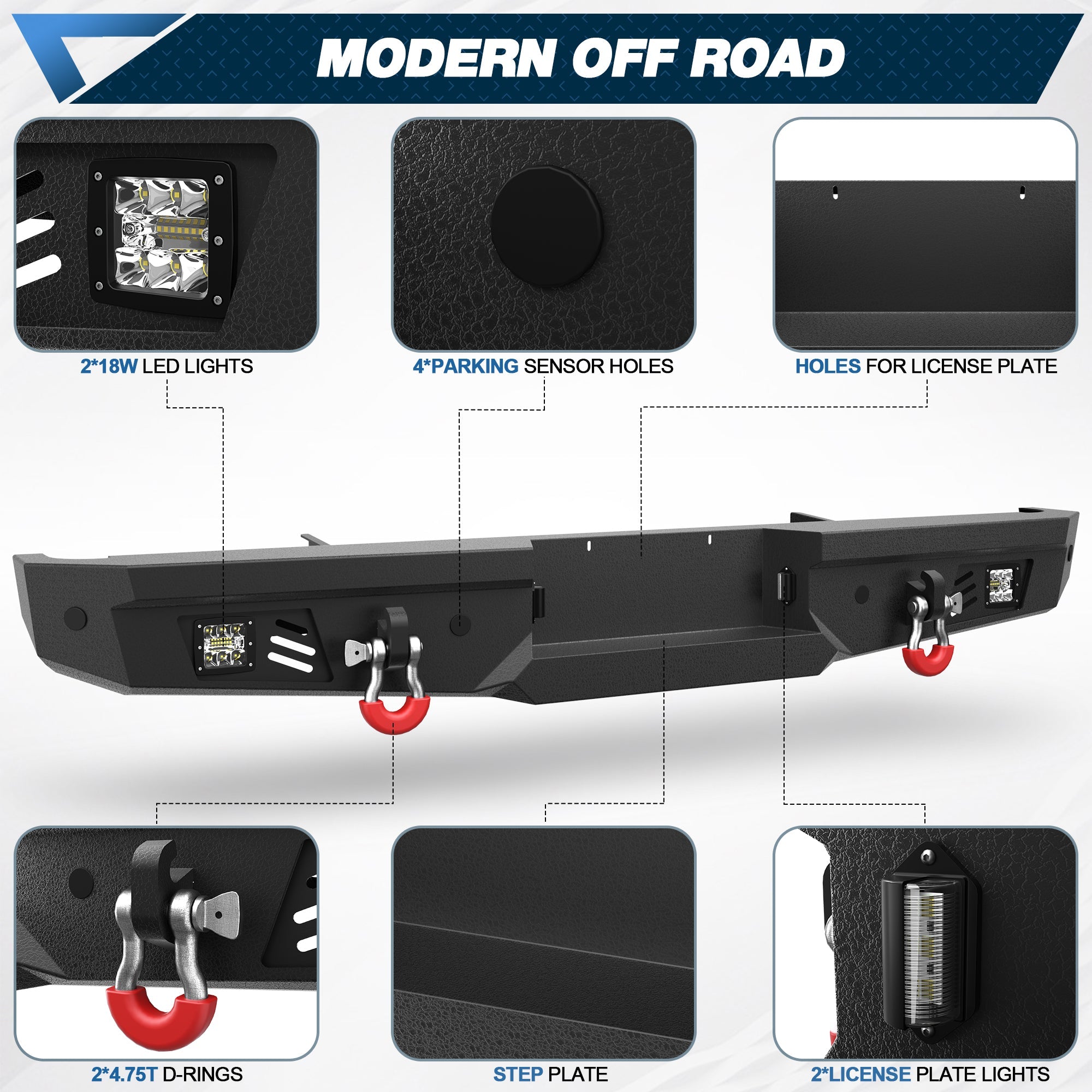 F150 Rear Back Bumper for 1992 1993 1994 1995 1996 1997 Ford F - 150 - nadiaauto