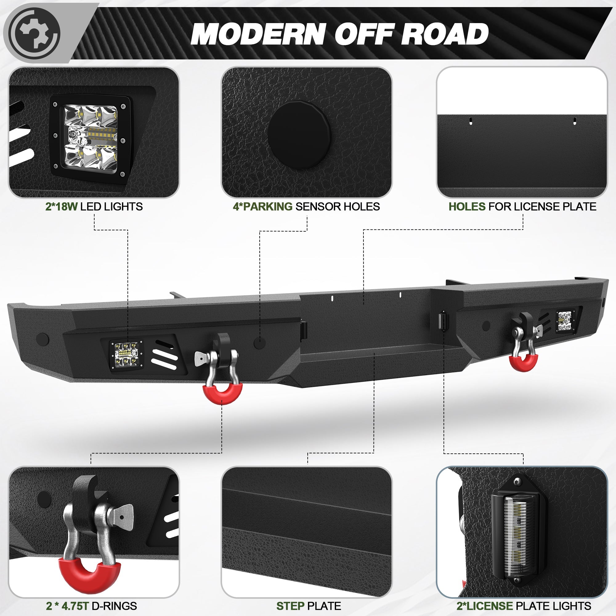 F150 Rear Back Bumper for 1992 1993 1994 1995 1996 1997 Ford F-150 - nadiaauto