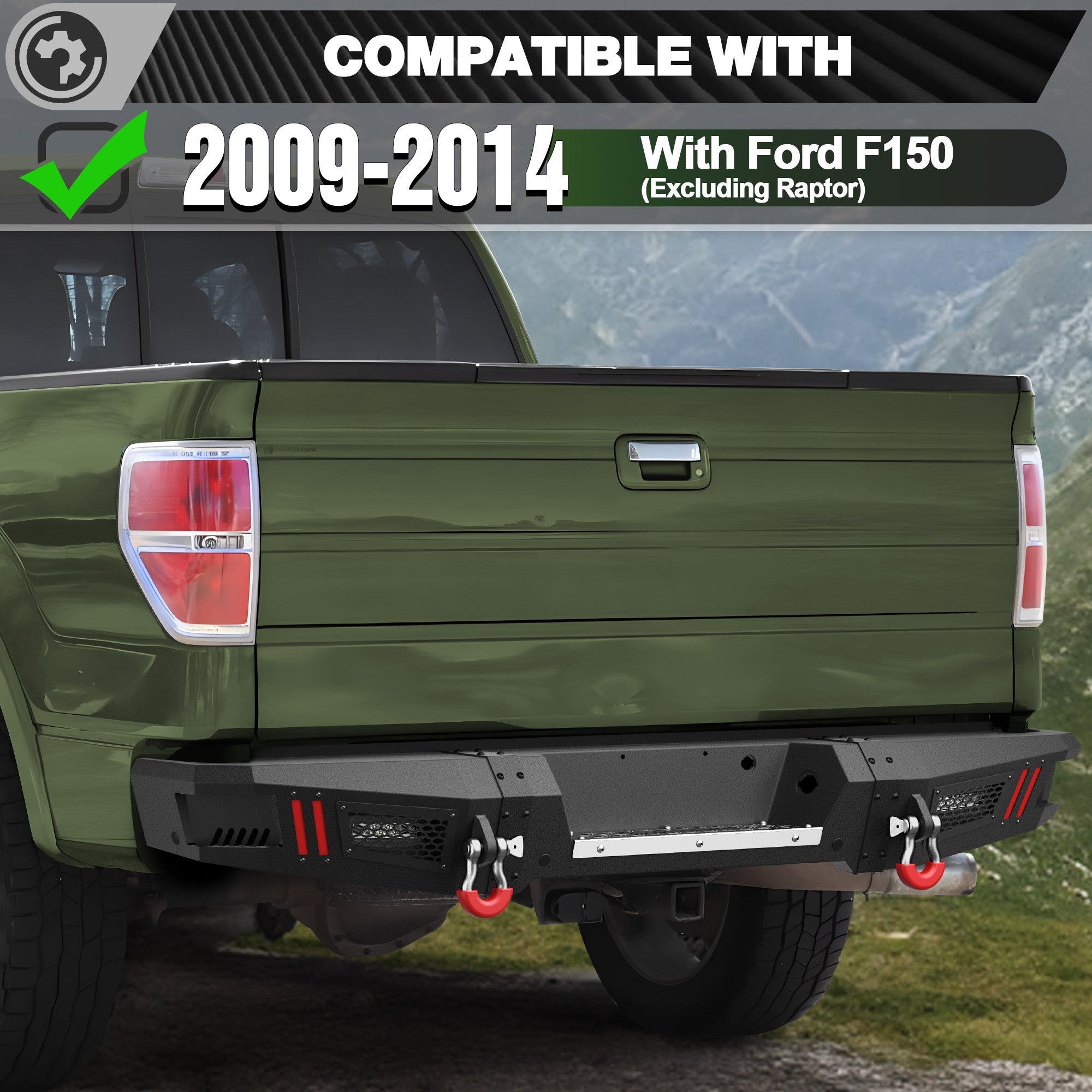 F150 Rear Back Bumper for 2009-2014 Ford F-150 (Excluding Raptor) - nadiaauto