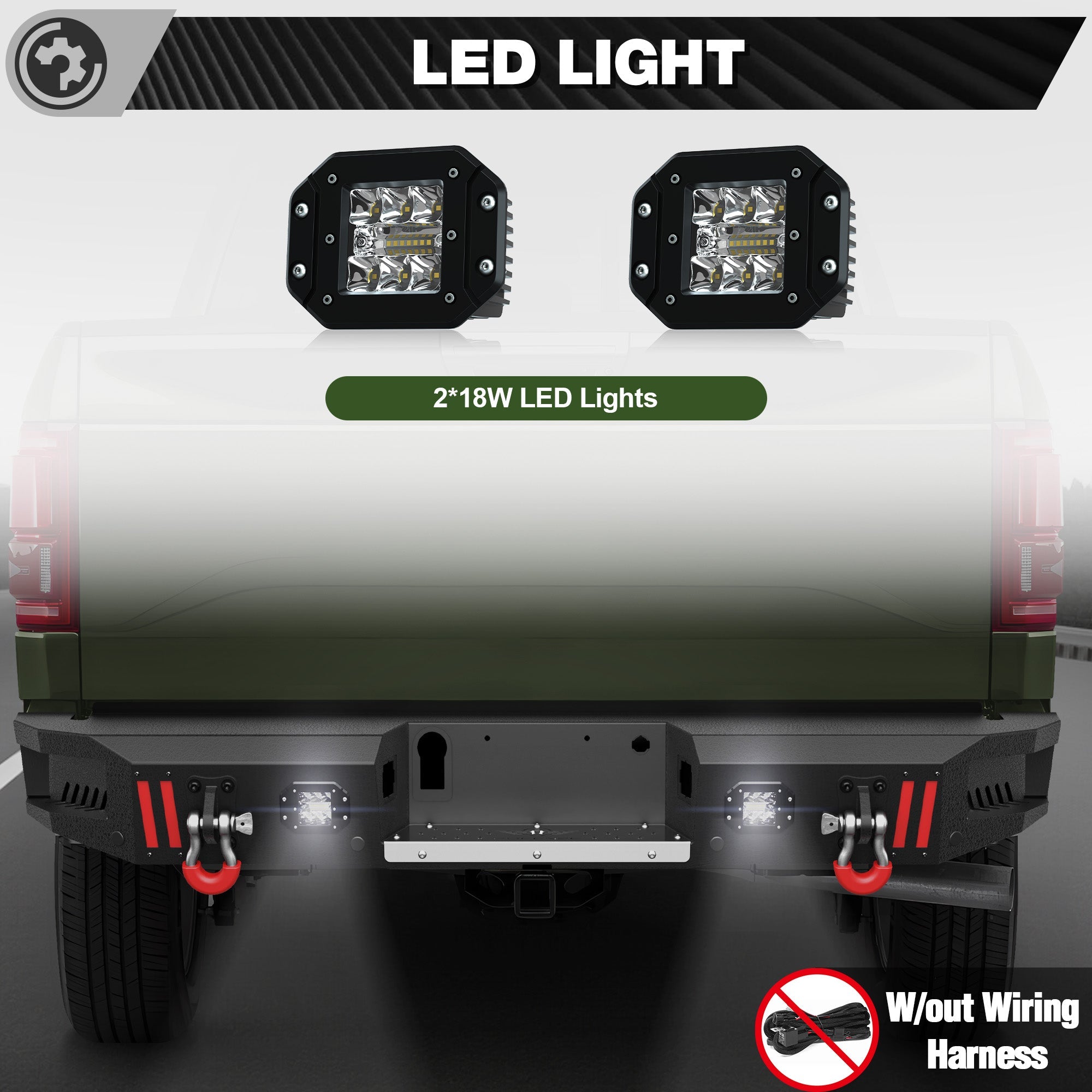 F150 Rear Back Bumper for 2015-2025 Ford F-150 Truck Steel Rear Bumper (Not Fit Raptor & Ecoboost) - nadiaauto