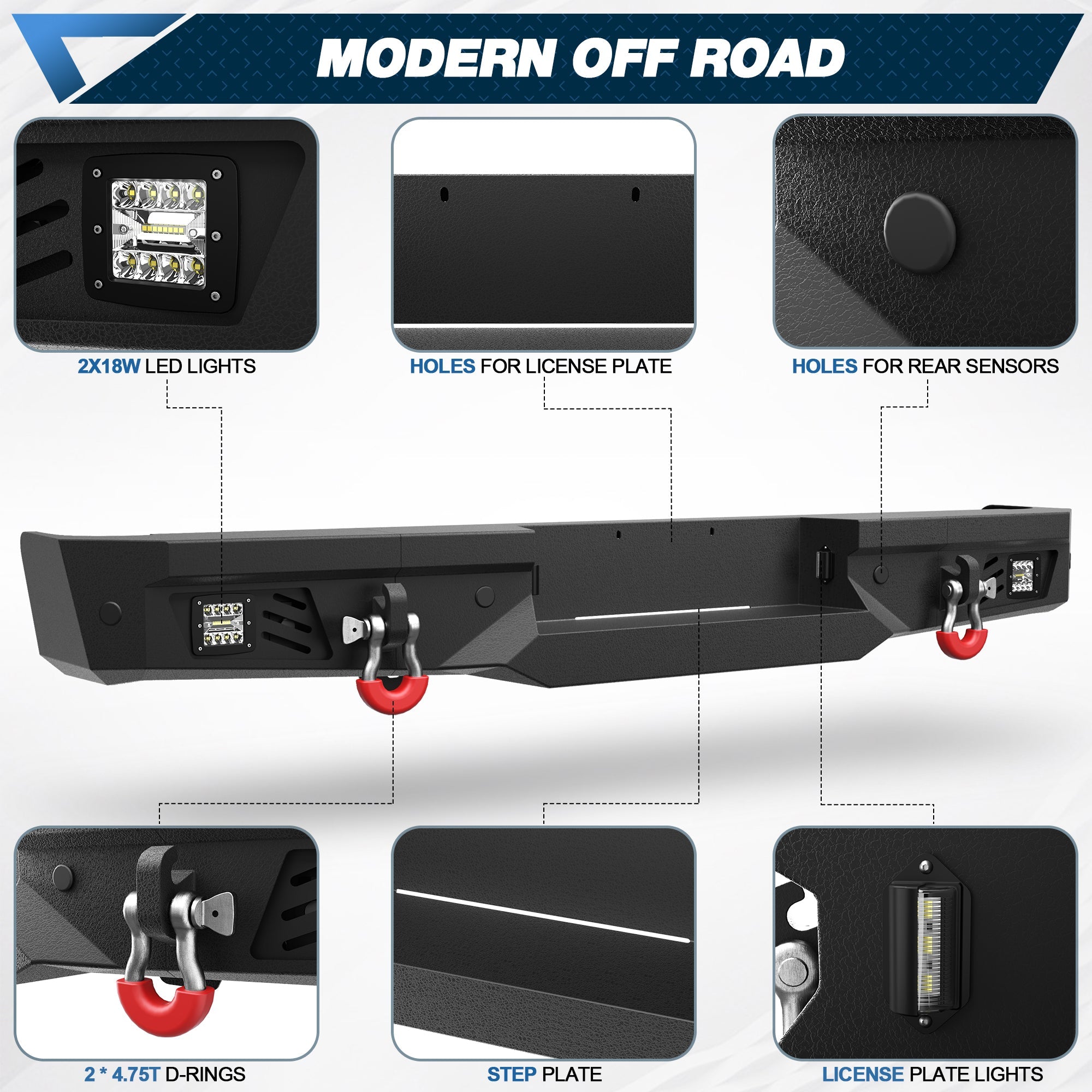 F150 Rear Bumper for 2009 2010 2011 2012 2013 2014 Ford F150 Pickup (Excluding Raptor) - nadiaauto
