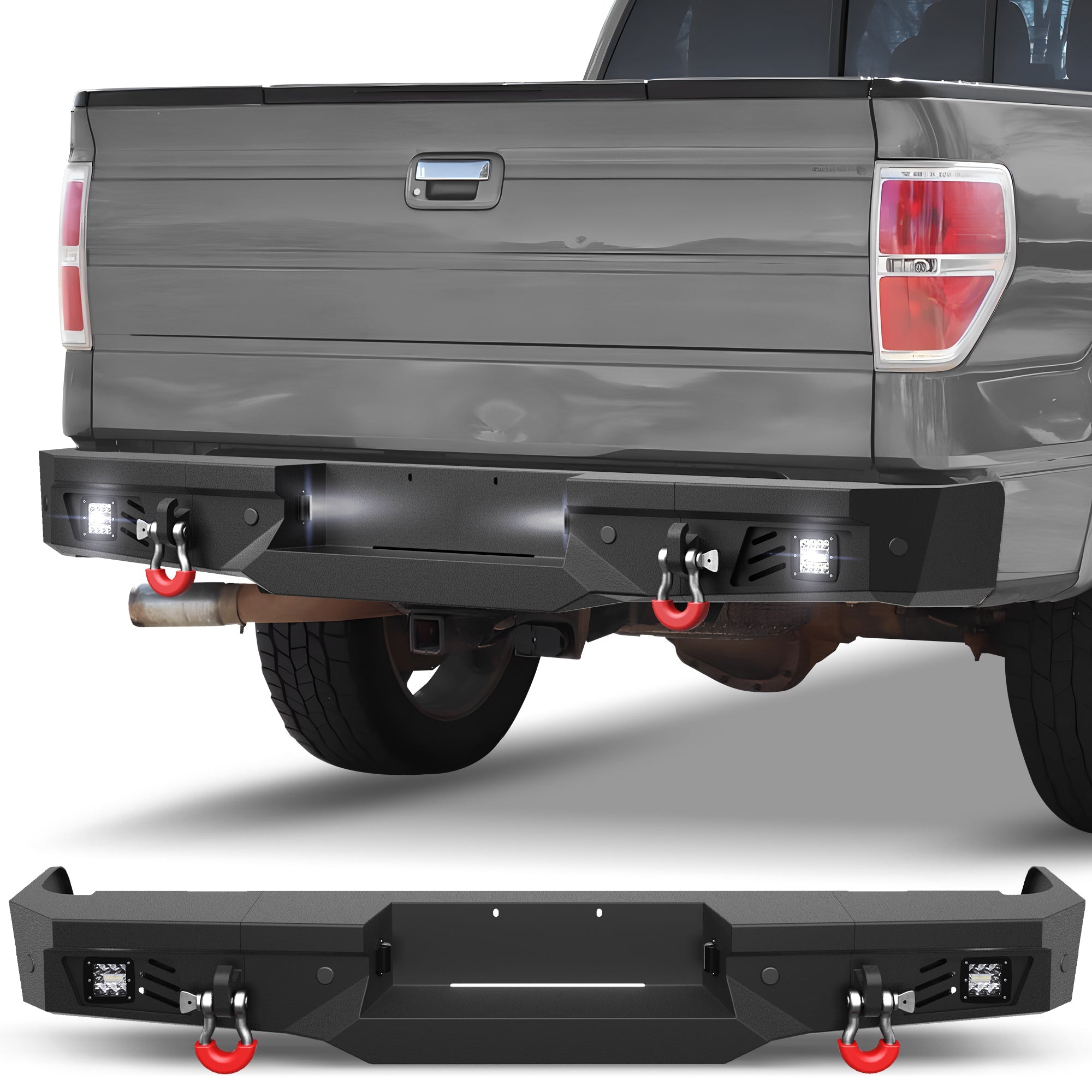 F150 Rear Bumper for 2009 2010 2011 2012 2013 2014 Ford F150 Pickup (Excluding Raptor) - nadiaauto
