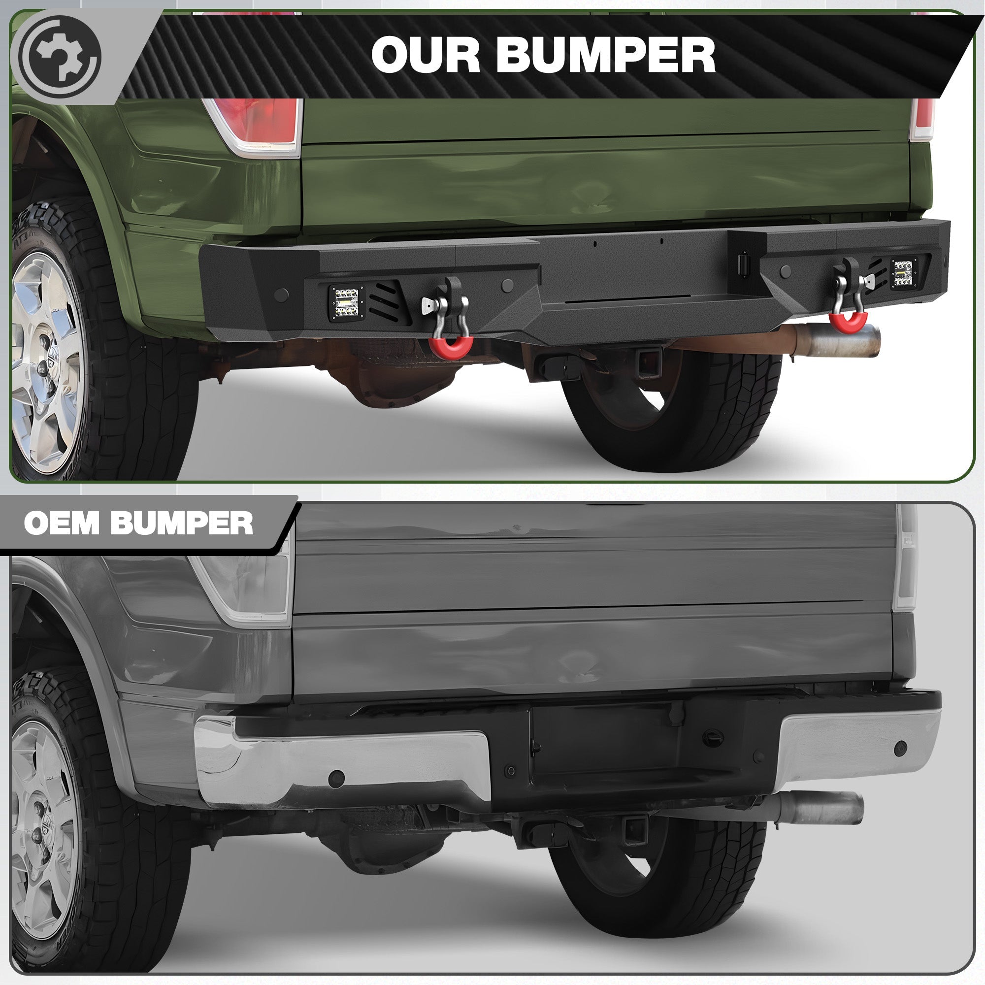 F150 Rear Bumper for 2009 2010 2011 2012 2013 2014 Ford F150 Pickup (Excluding Raptor) - nadiaauto