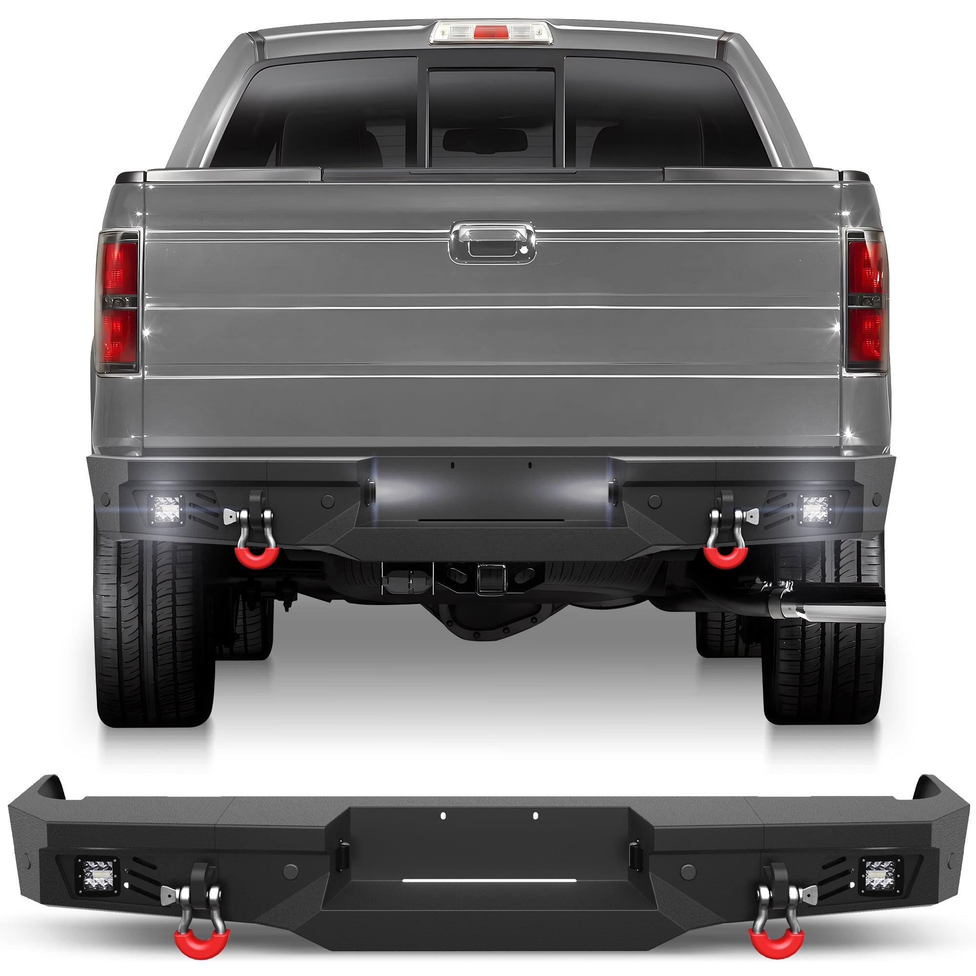 F150 Rear Bumper for 2009 2010 2011 2012 2013 2014 Ford F150 Pickup (Excluding Raptor) - nadiaauto