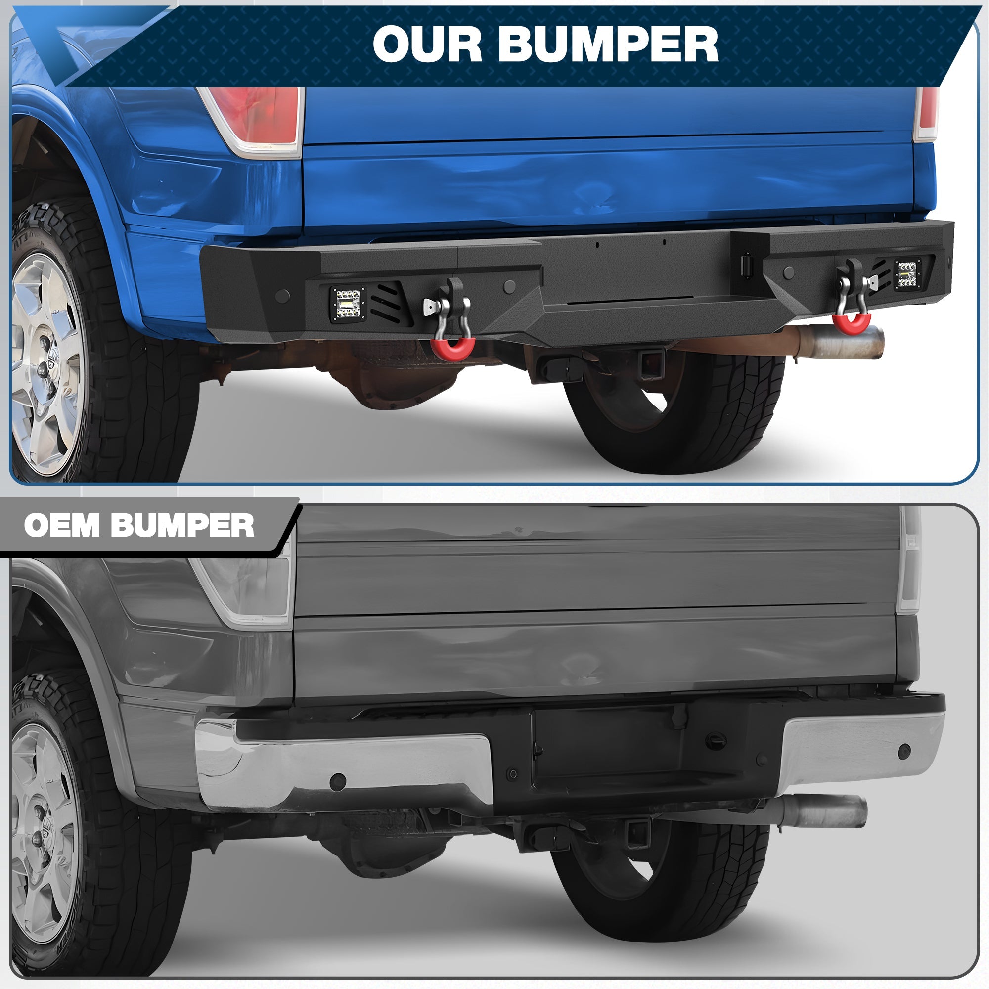 F150 Rear Bumper for 2009 2010 2011 2012 2013 2014 Ford F150 Pickup (Excluding Raptor) - nadiaauto