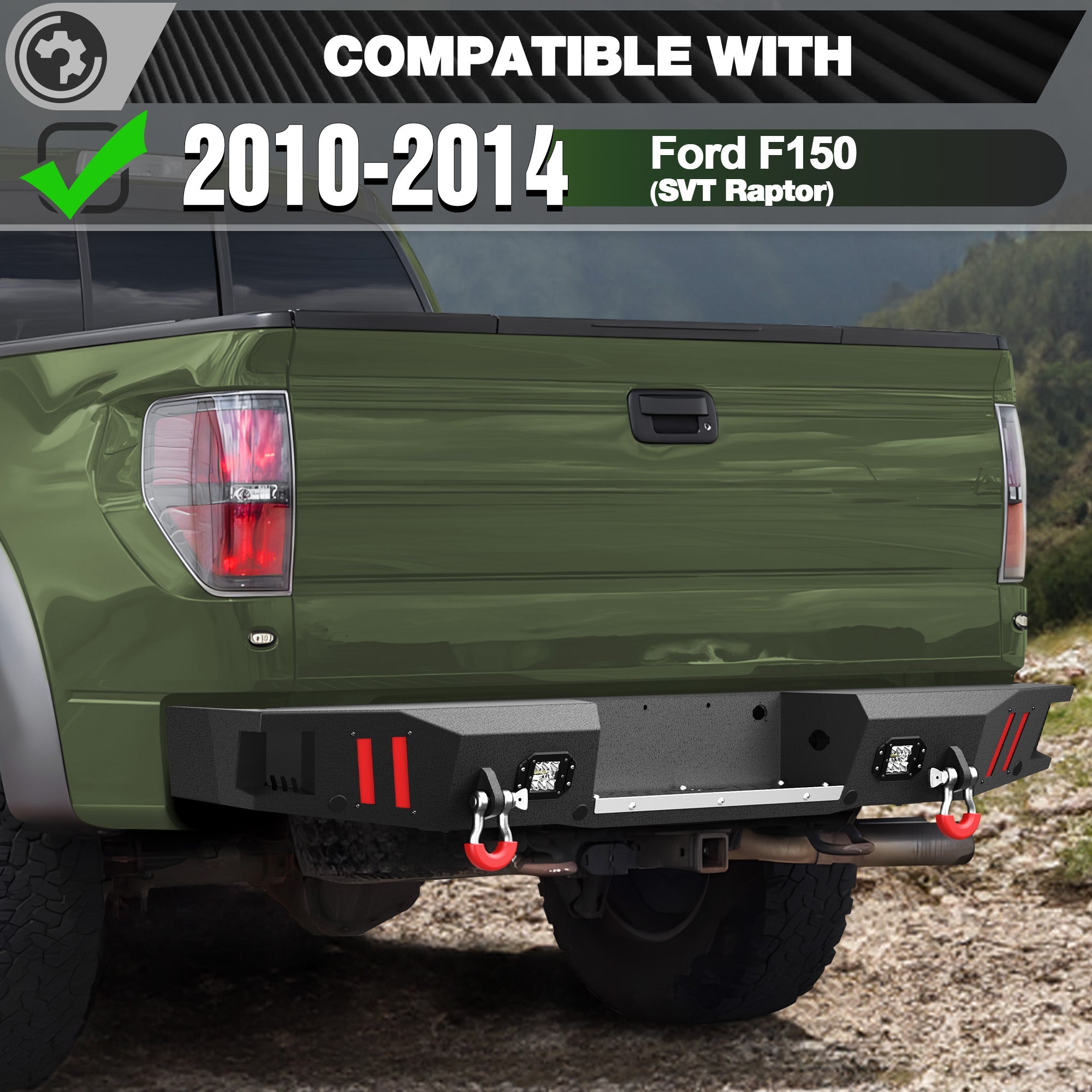 F150 Rear Bumper for 2010-2014 Ford F150 SVT Raptor Pickup Trucks - nadiaauto