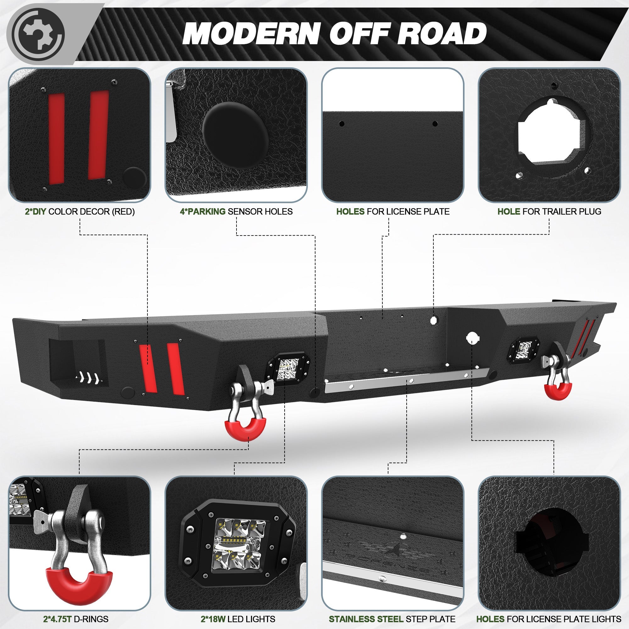 F150 Rear Bumper for 2010-2014 Ford F150 SVT Raptor Pickup Trucks - nadiaauto