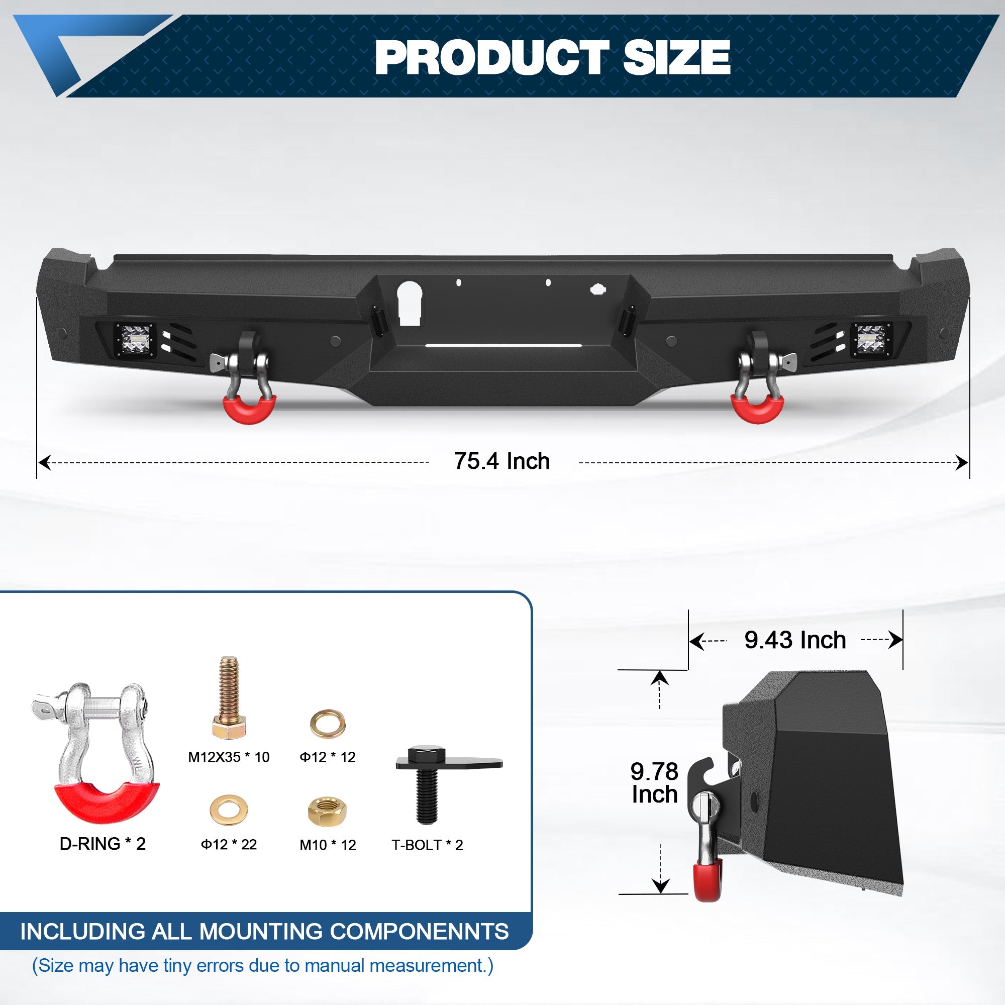 F150 Rear Bumper for 2015 - 2025 Ford F150 Pickup (Excluding Raptor & Ecoboost) - nadiaauto