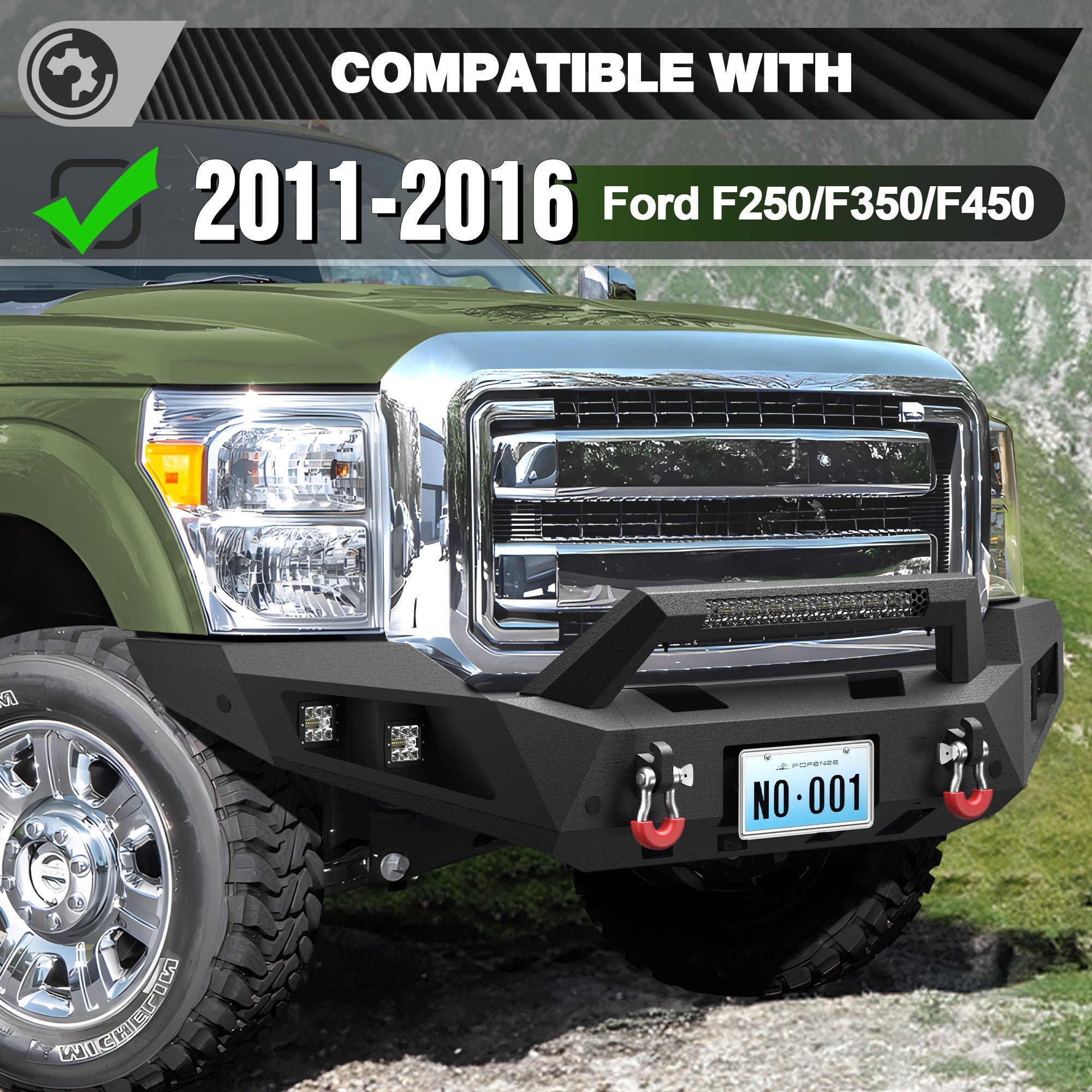 F250 Bumper Set for 2011-2016 Ford F250/F350/F450 Pickup Truck - nadiaauto