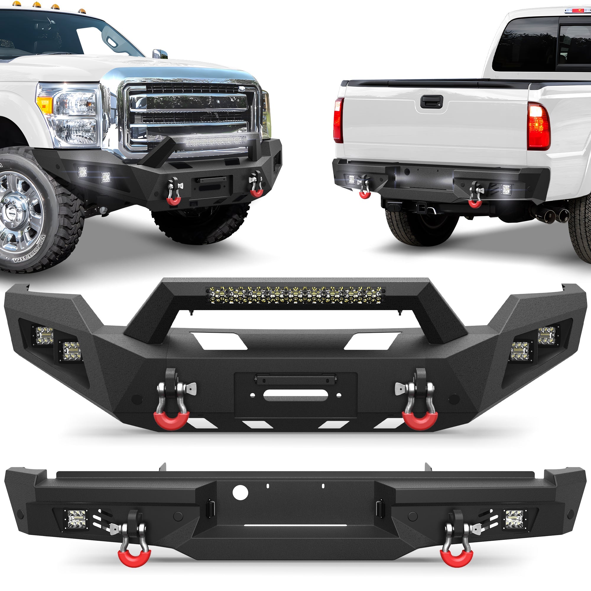 F250 Bumper Set for 2011 - 2016 Ford F250/F350/F450 Pickup Truck - nadiaauto
