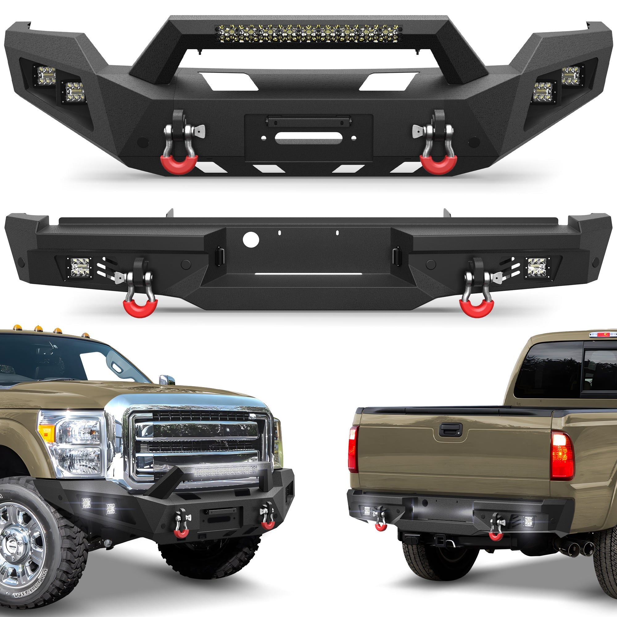 F250 Bumper Set for 2011-2016 Ford F250/F350/F450 Pickup Truck - nadiaauto