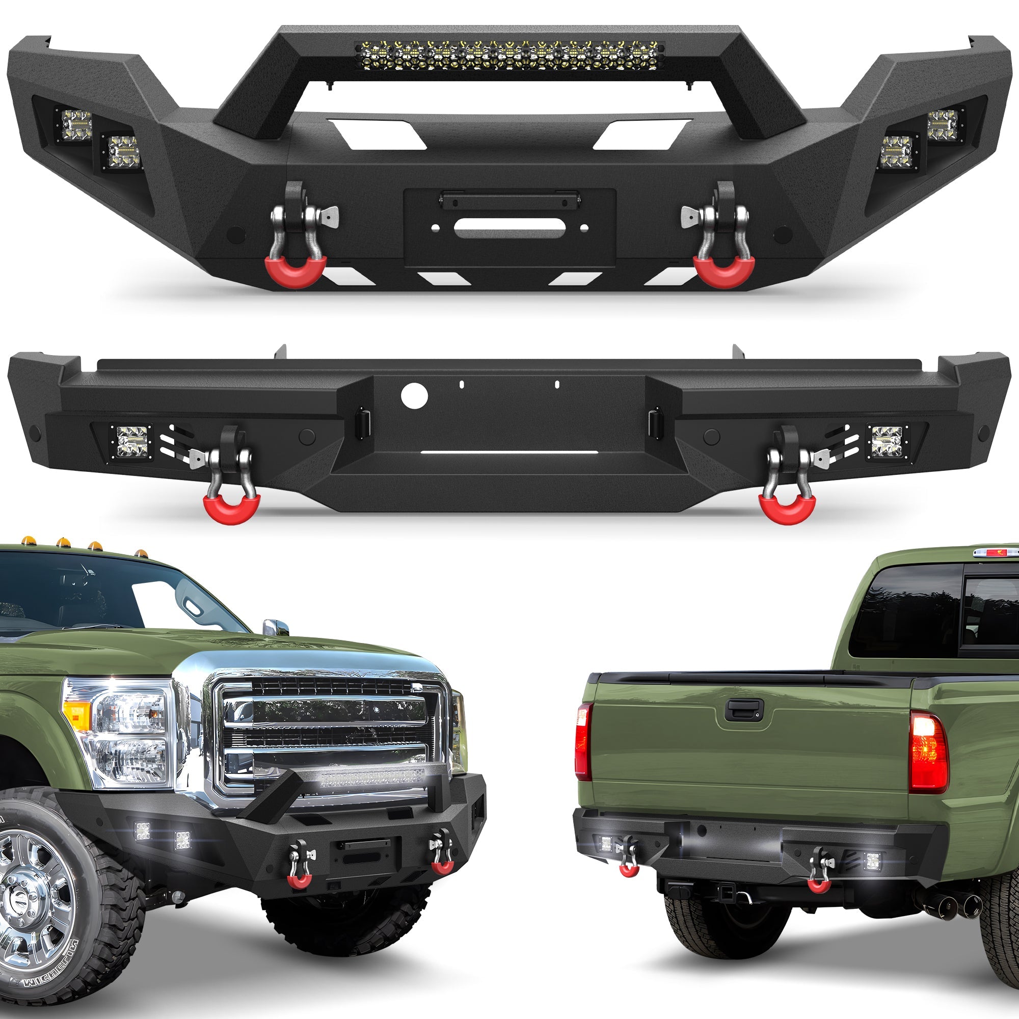 F250 Bumper Set for 2011-2016 Ford F250/F350/F450 Pickup Truck - nadiaauto