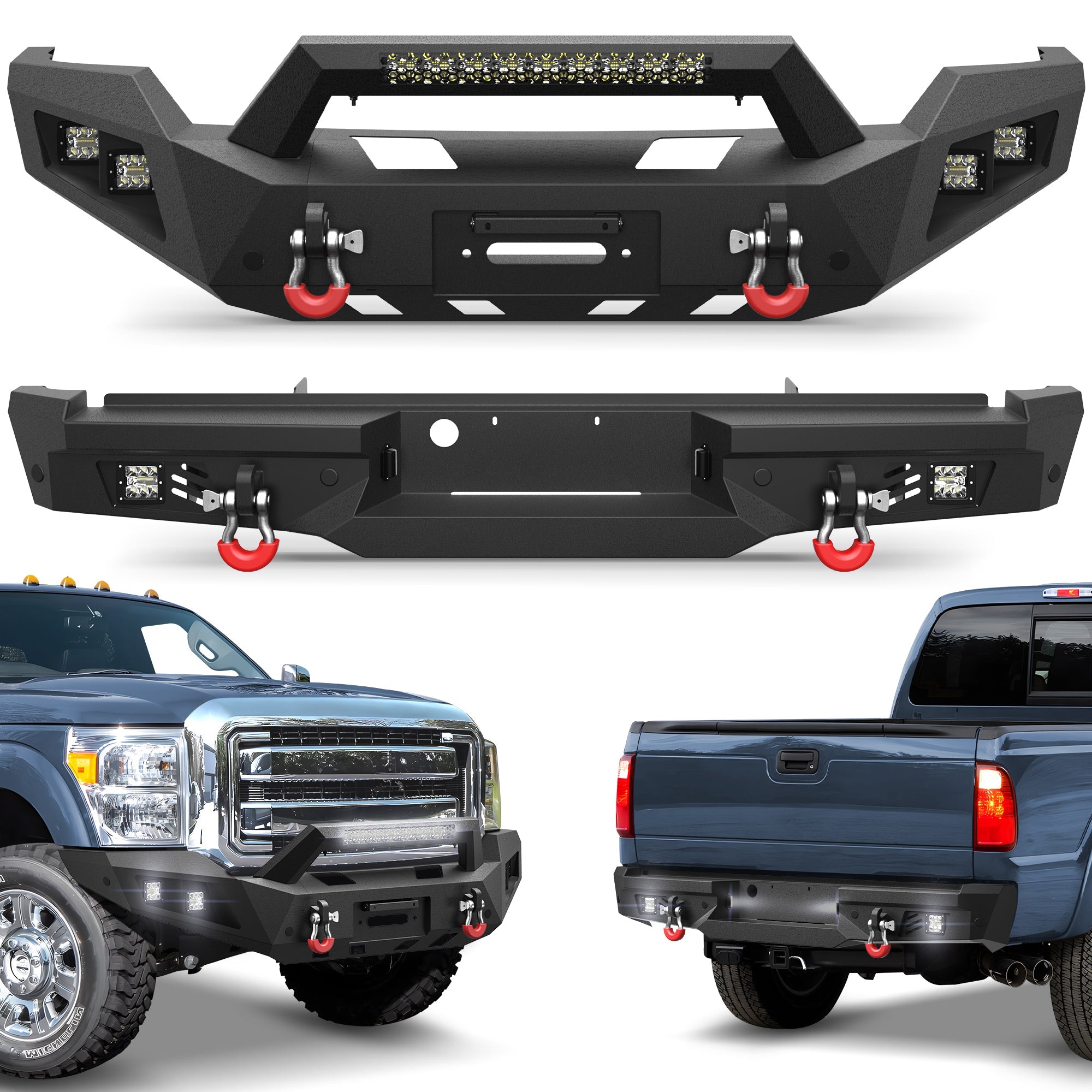 F250 Bumper Set for 2011 - 2016 Ford F250/F350/F450 Pickup Truck - nadiaauto