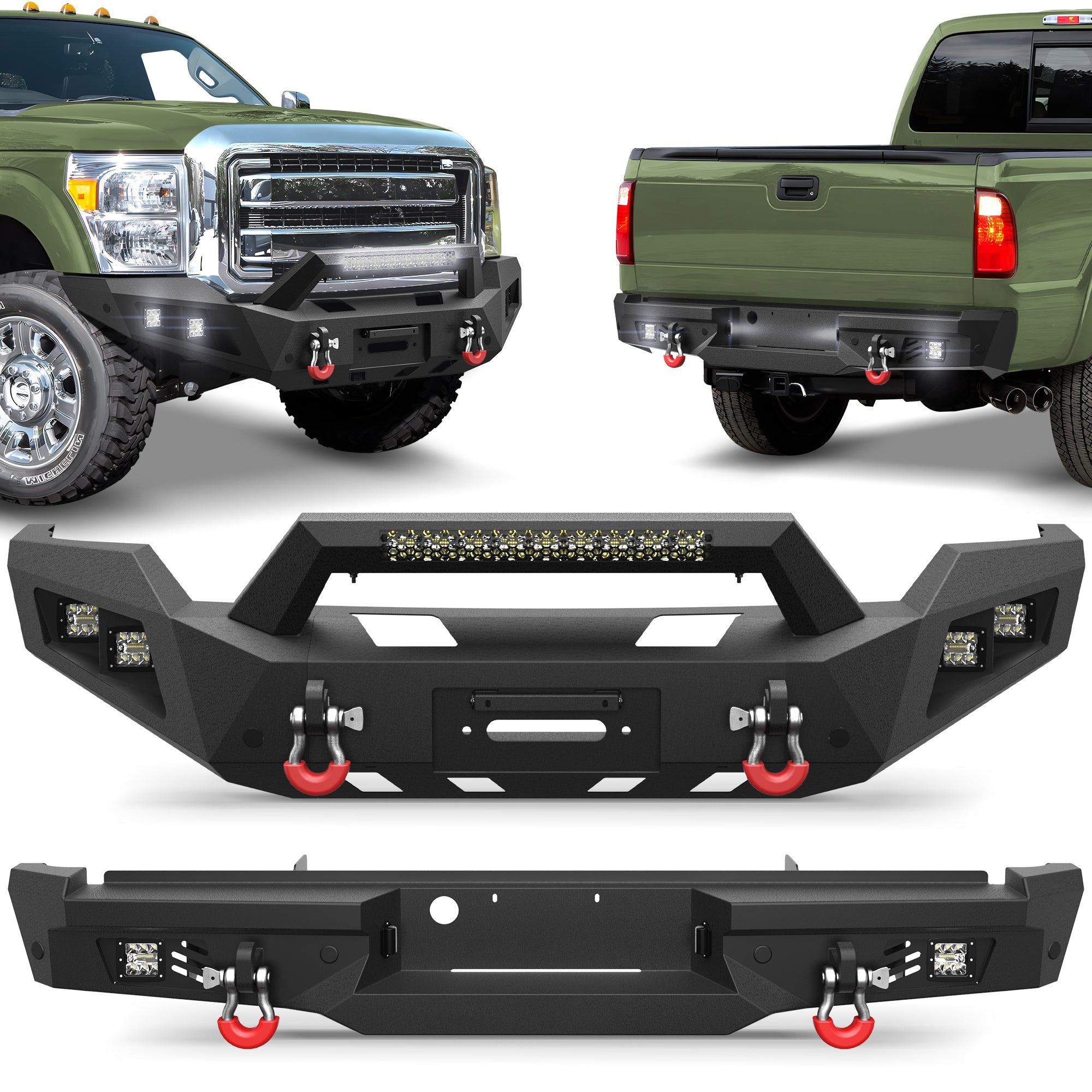 F250 Bumper Set for 2011-2016 Ford F250/F350/F450 Pickup Truck - nadiaauto