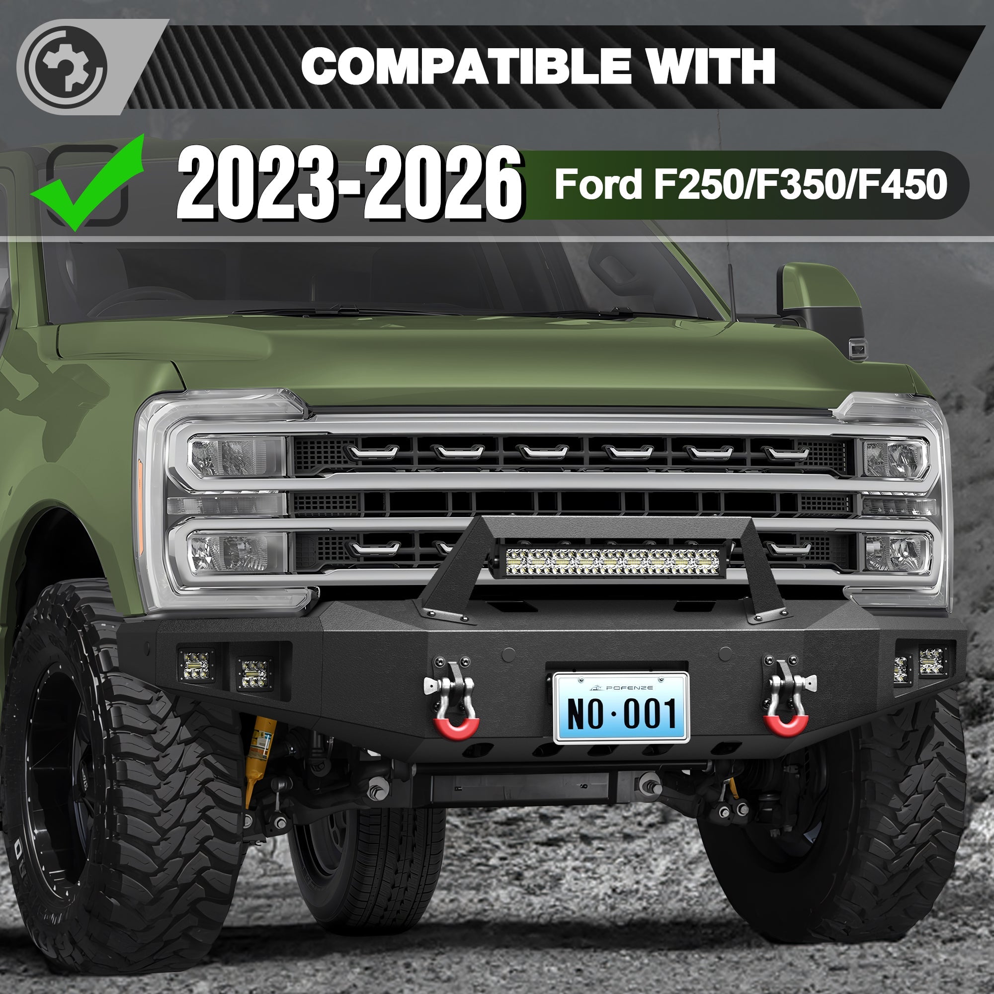 F250 Bumper Set for 2023 2024 2025 2026 Ford F250/F350/F450 Pickup - nadiaauto